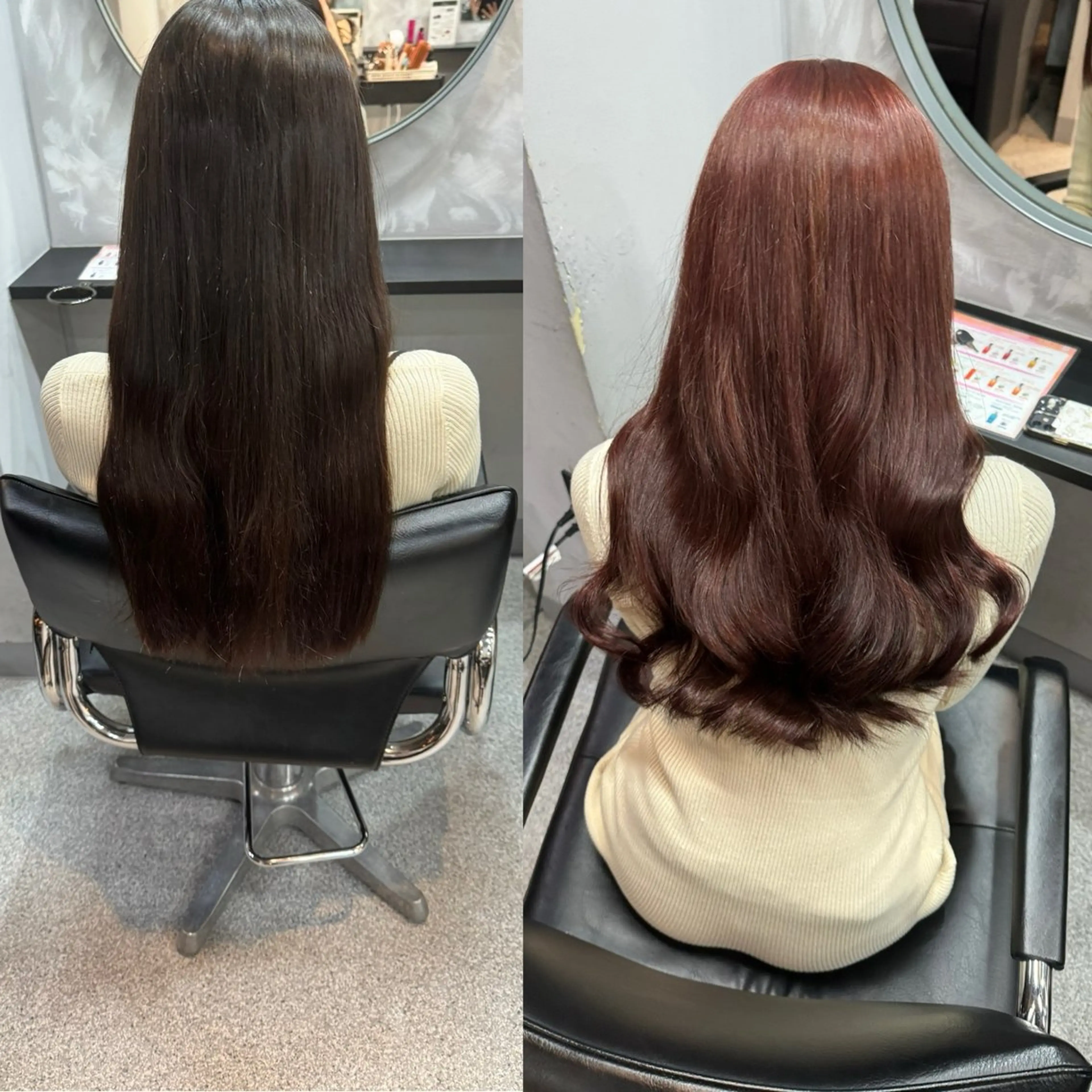 セミロング ピンクブラウン 濱川響太レディース カットモデルのヘアスタイル