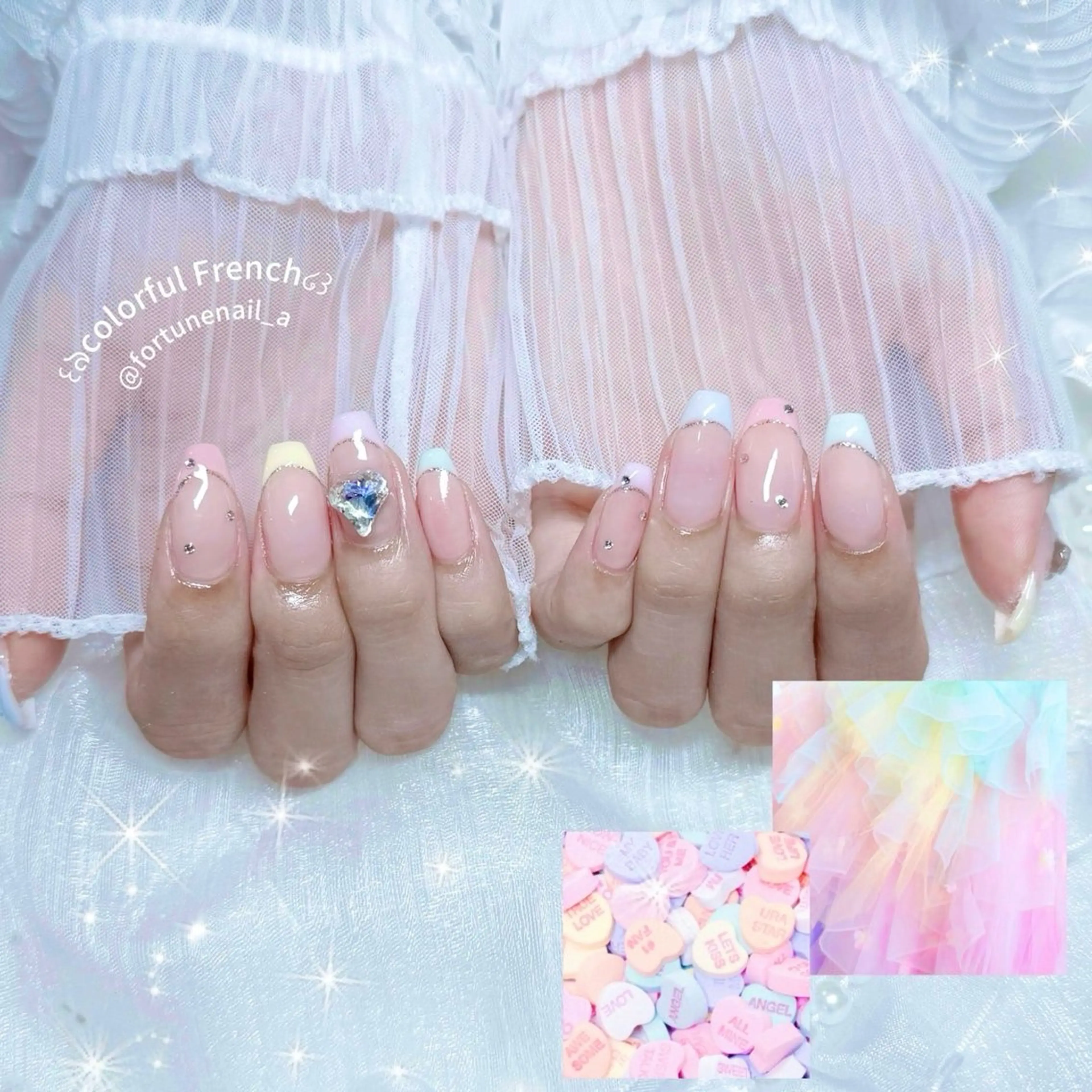 ネイル 春ネイル ハンドネイル ✩.*🎀 aoi🎀のネイルデザイン
