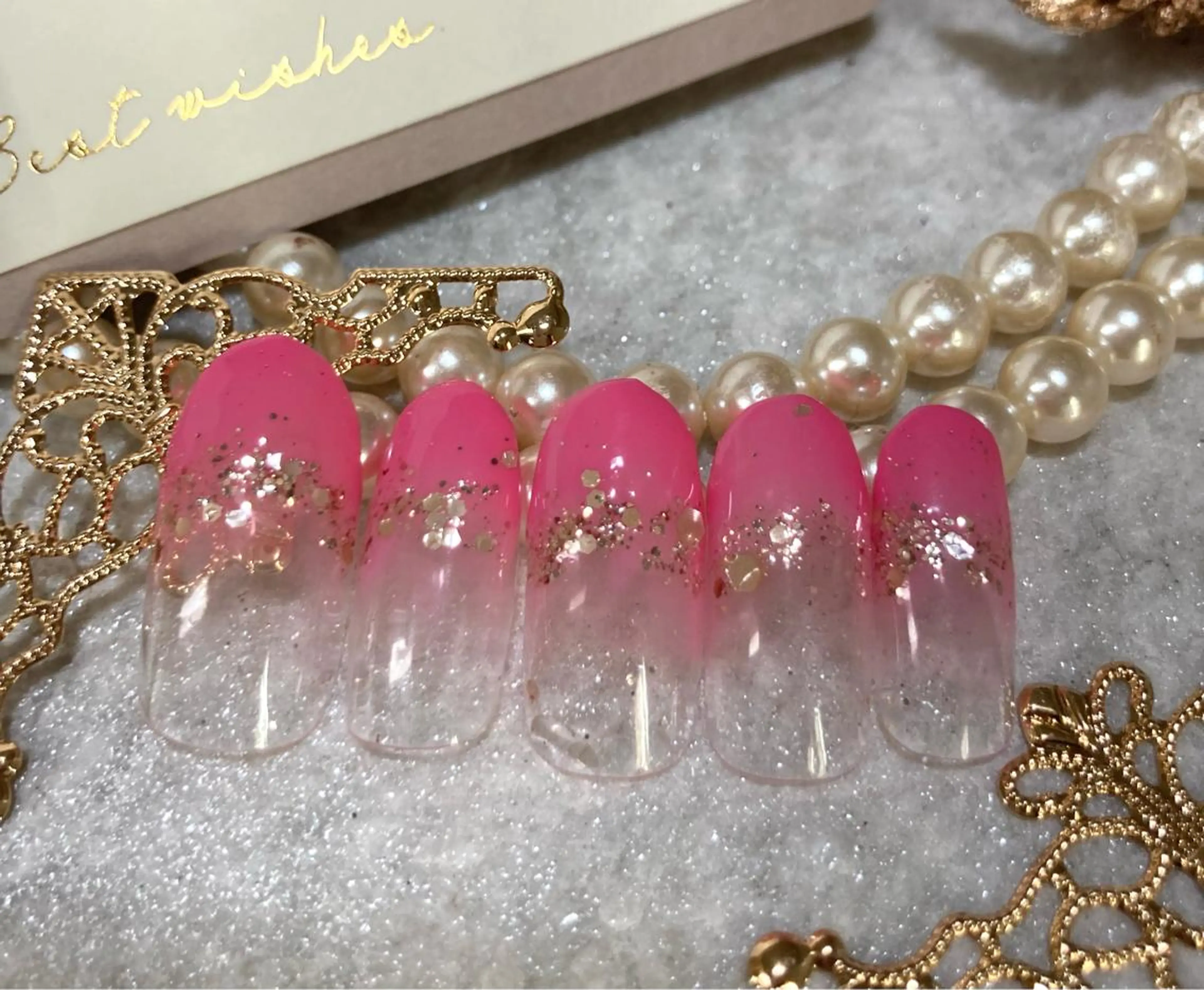 ネイル グラデーション ラメ(グリッター) ピンク 当日予約可能 ...Riamyのネイルデザイン