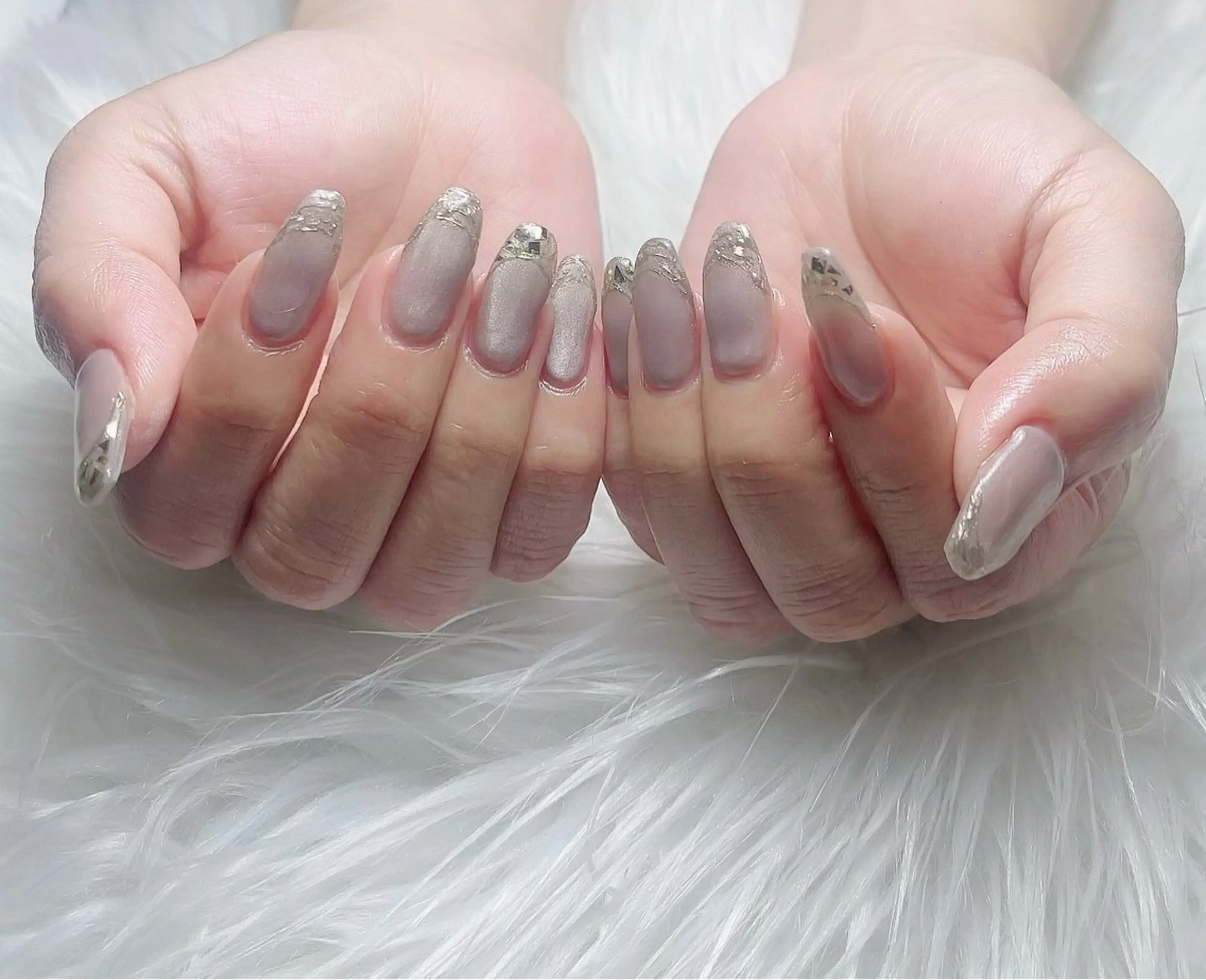 ネイル フレンチネイル ガラスフレンチ マグネットネイル ミラーネイル ハンドネイル hairsalon 556のマツエク・マツパデザイン