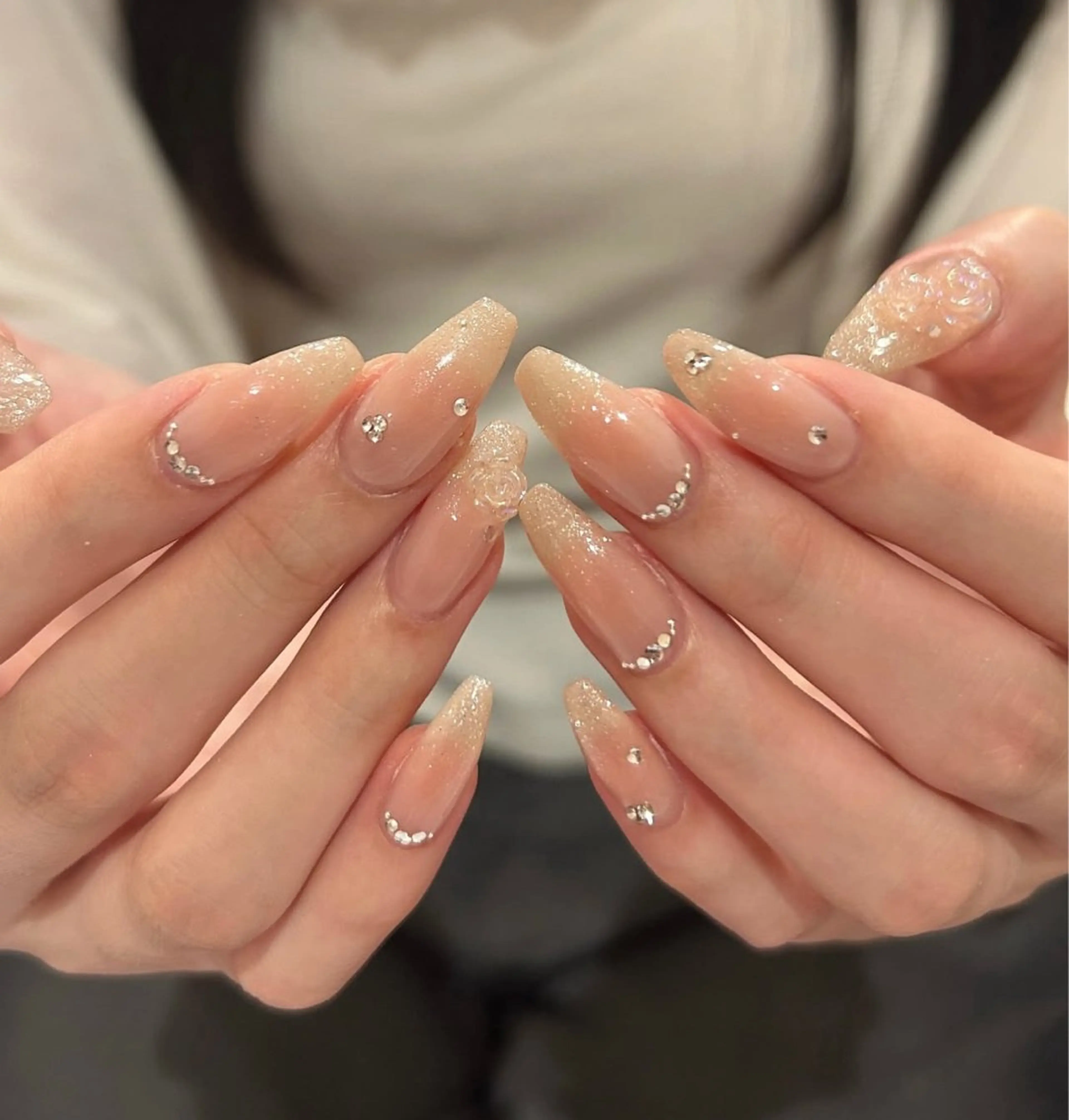 ネイル フットネイル フレンチネイル グラデーション キラキラネイル マグネットネイル Lina nailのネイルデザイン