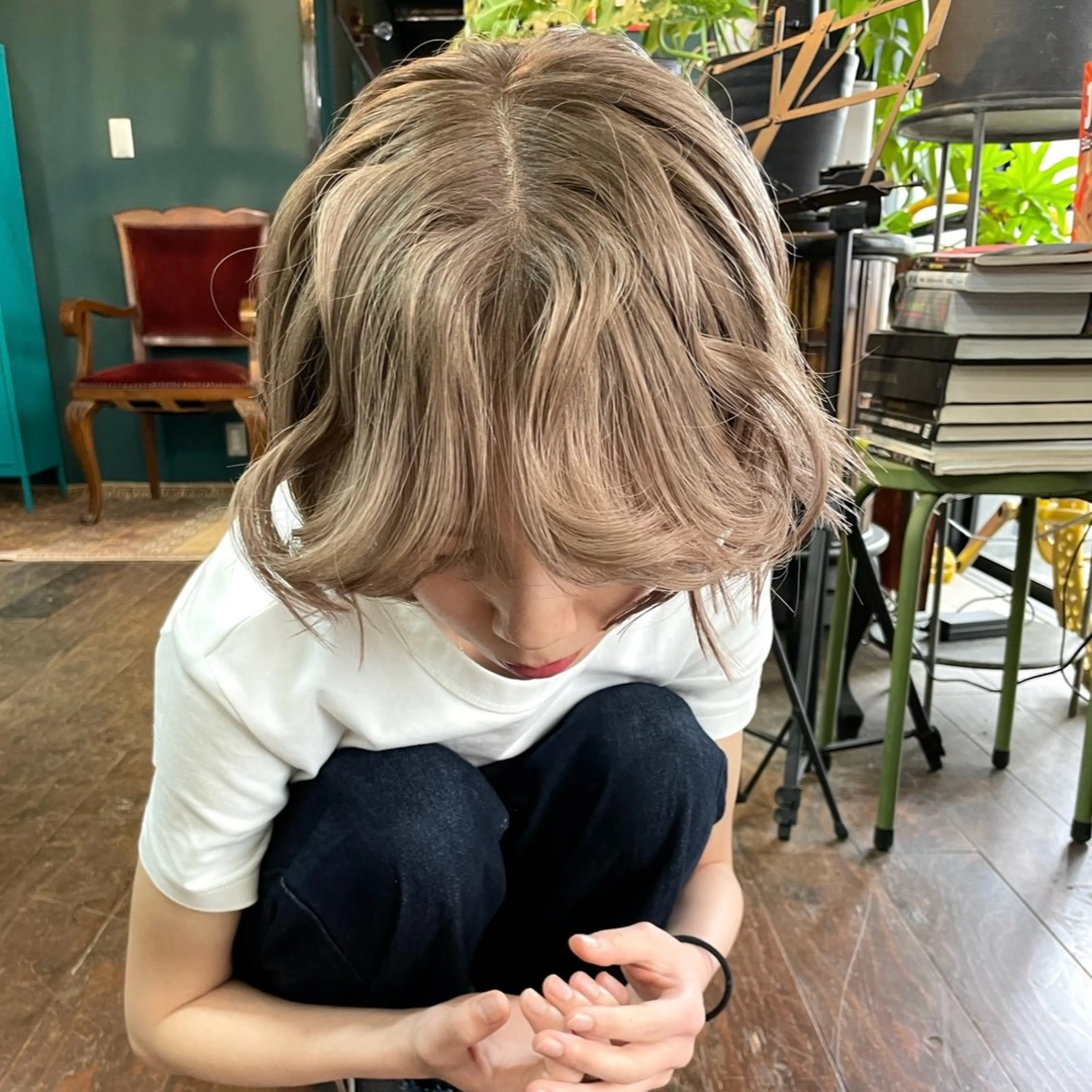 ミディアム カット ヘアカラー トリートメント vivre libreのヘアスタイル