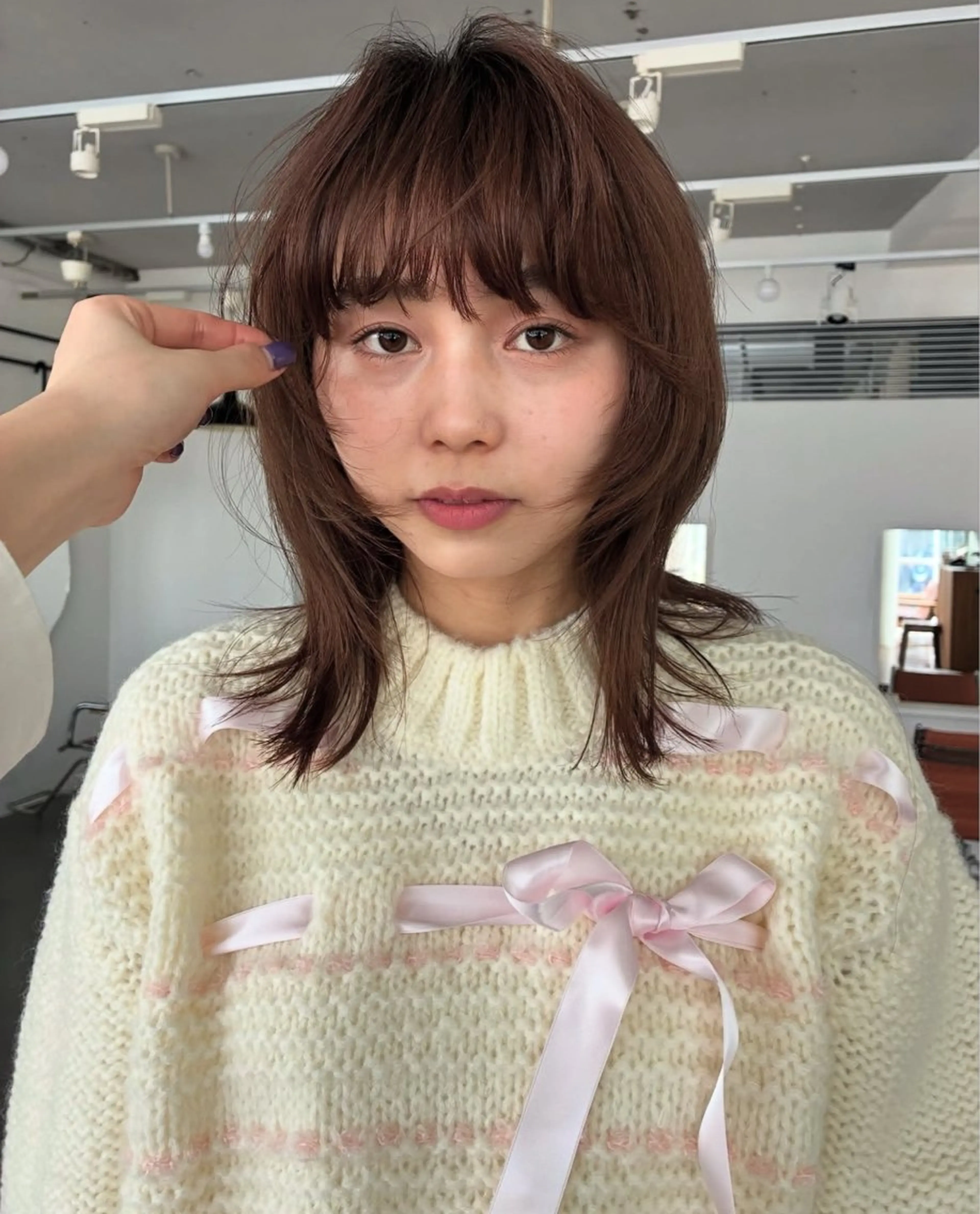 ミディアム カラー レイヤーカット カット ヘアカラー トリートメント chiharu ボブ/レイヤーのヘアスタイル