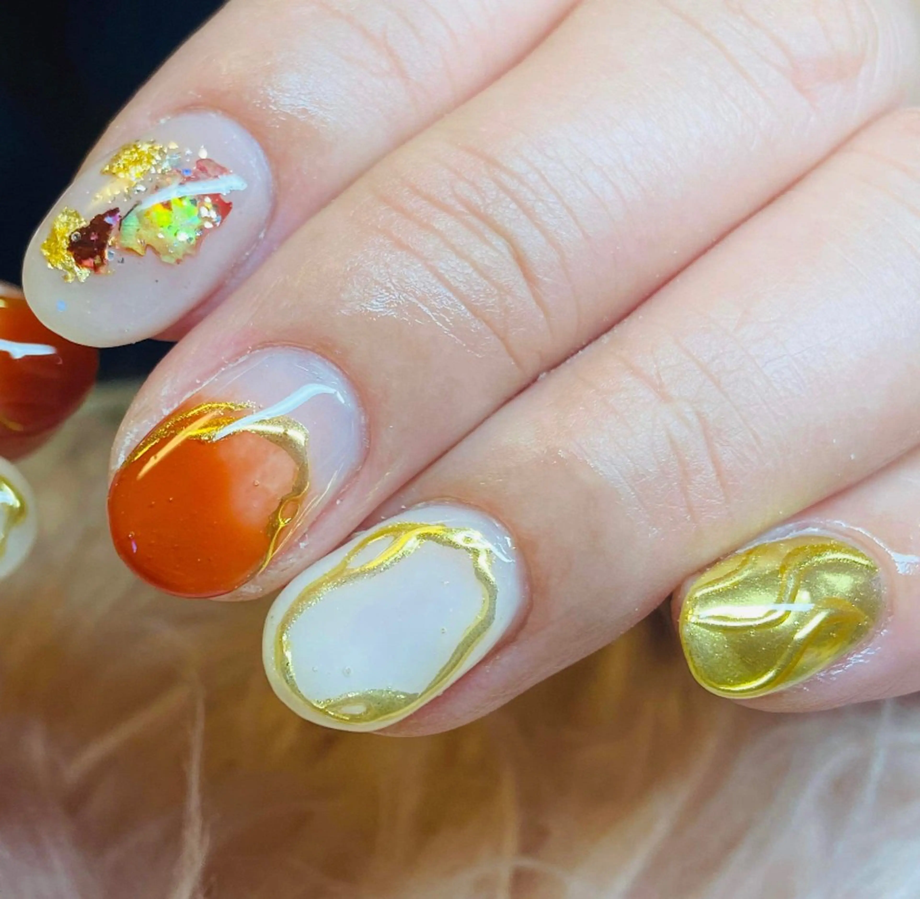 ネイル ミラーネイル HandSnail 座間自宅ネイルサロンのネイルデザイン