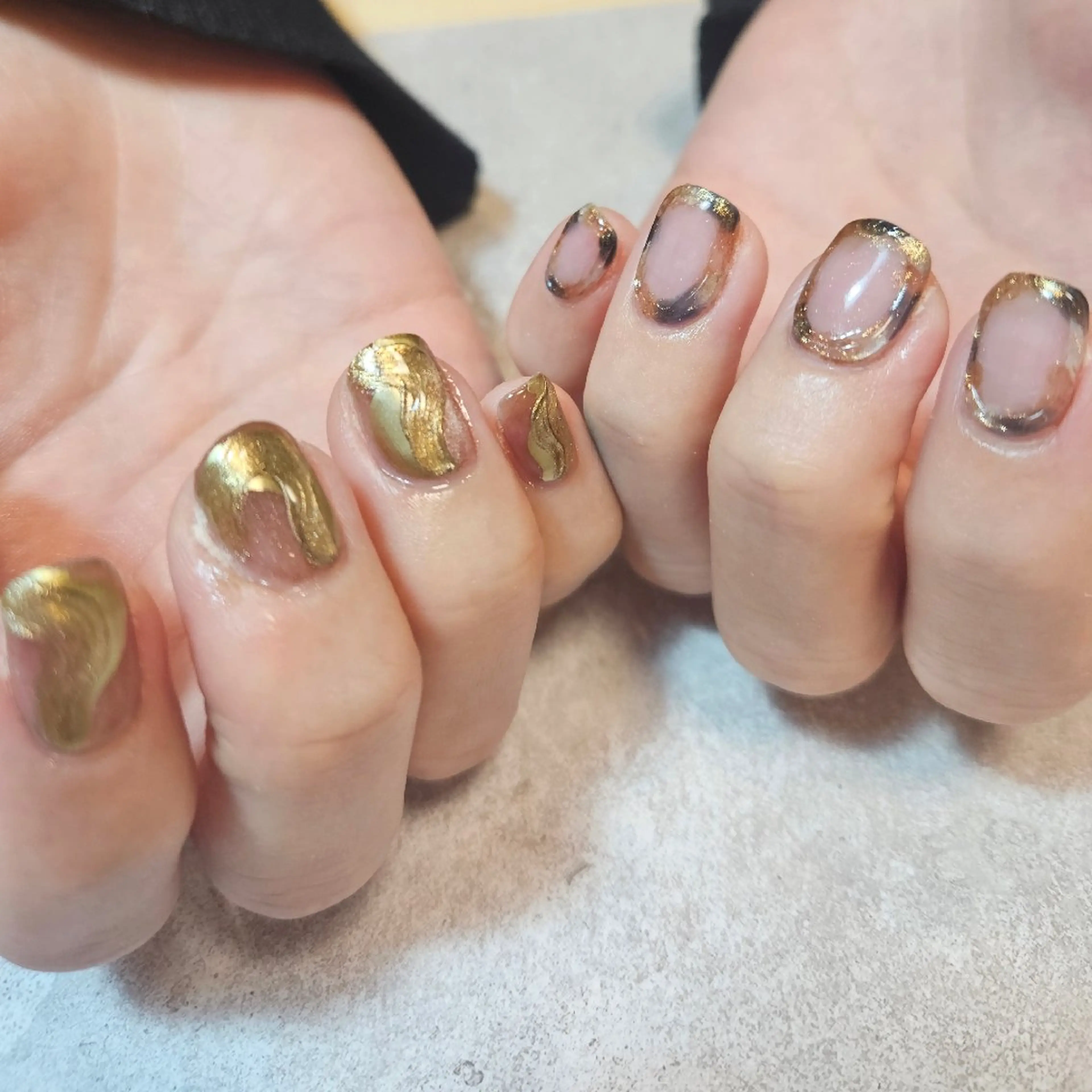 ネイル クリアネイル マグネットネイル ニュアンスネイル 春ネイル ハンドネイル Nailsalon manoのネイルデザイン