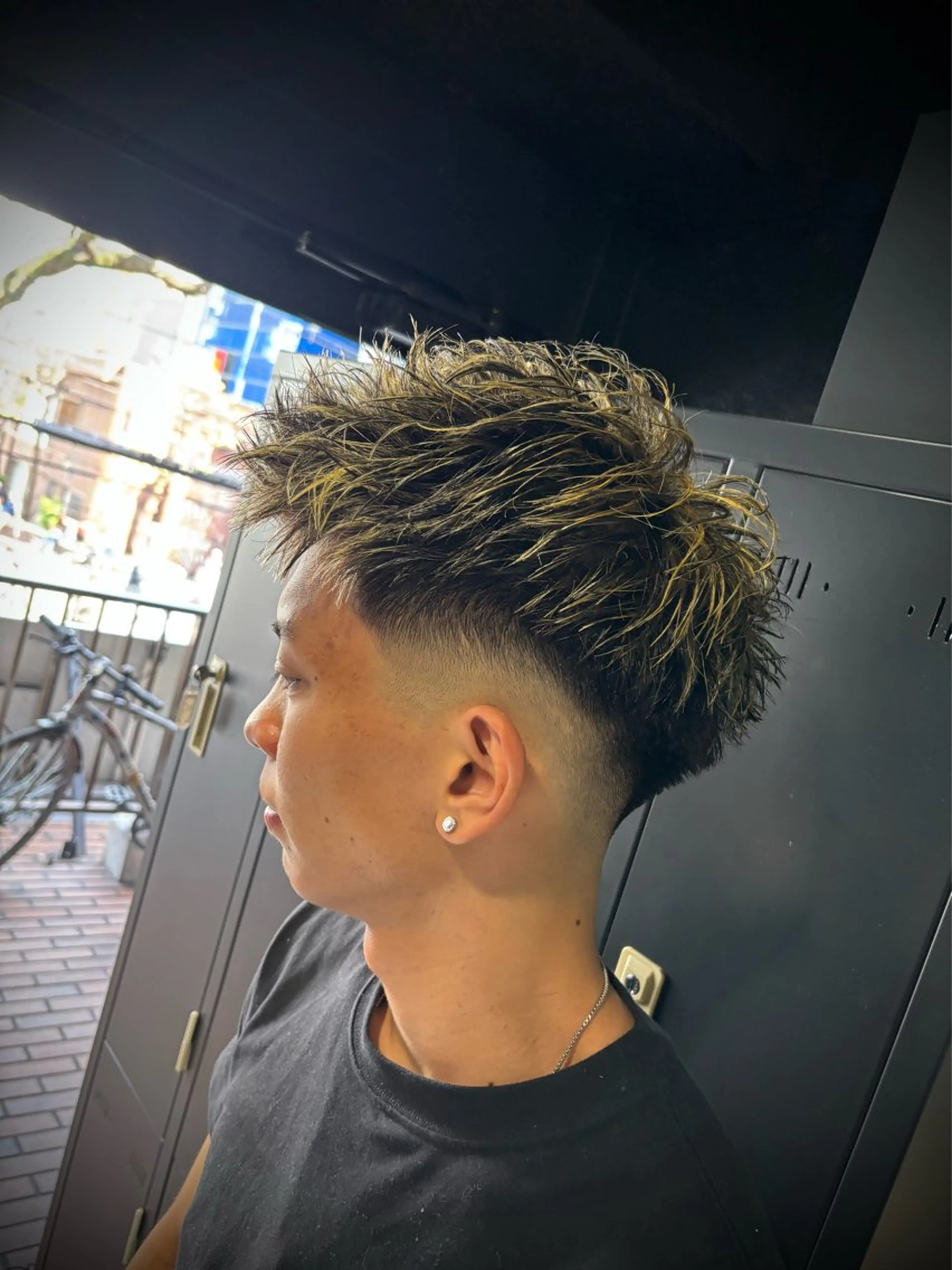 ショート メンズ カット ヘアカラー ヘアセット メンズパーマ/難波/ 心斎橋　室園亮佑のヘアスタイル