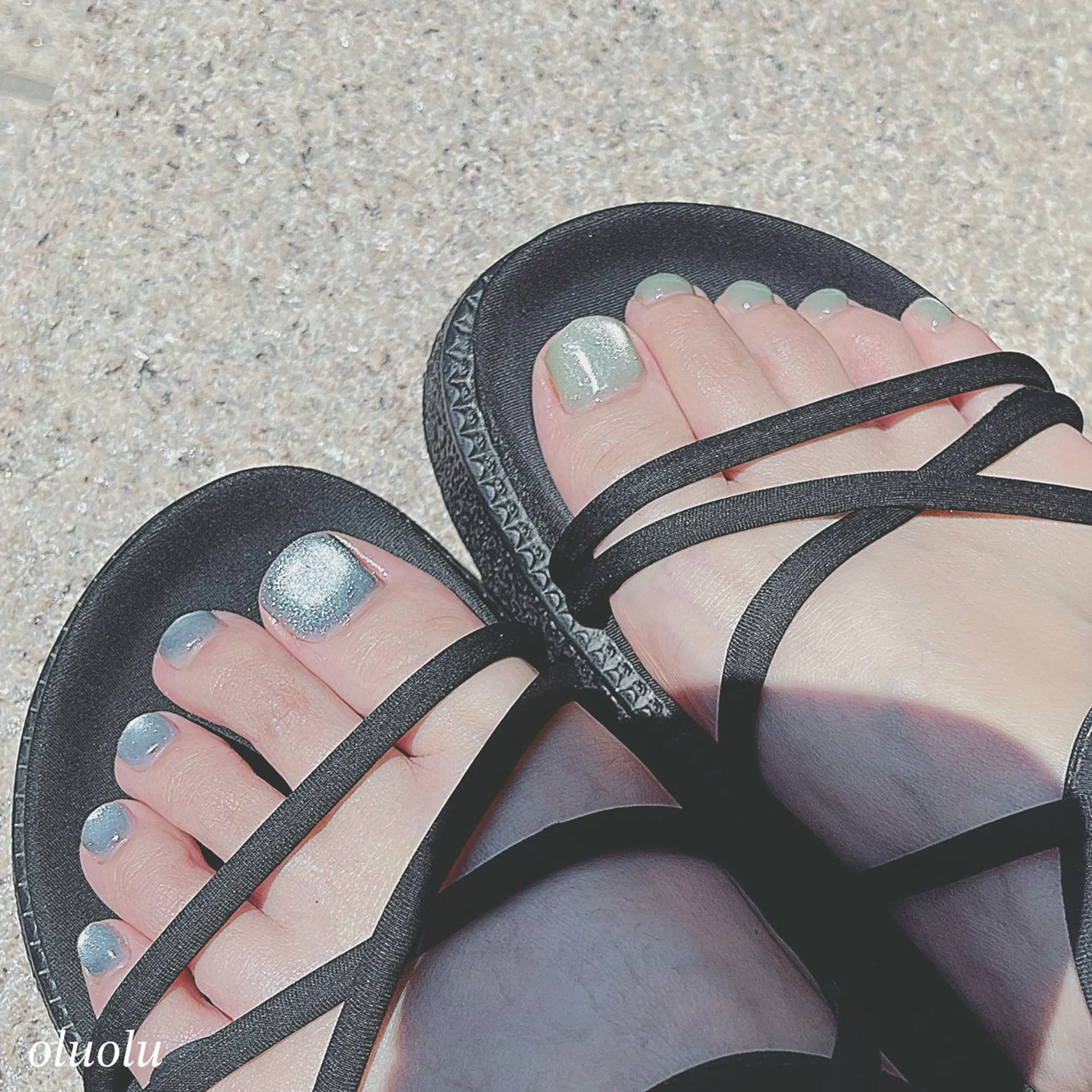 ネイル アートネイル フットネイル マグネットネイル 夏ネイル 大村 紬華のネイルデザイン