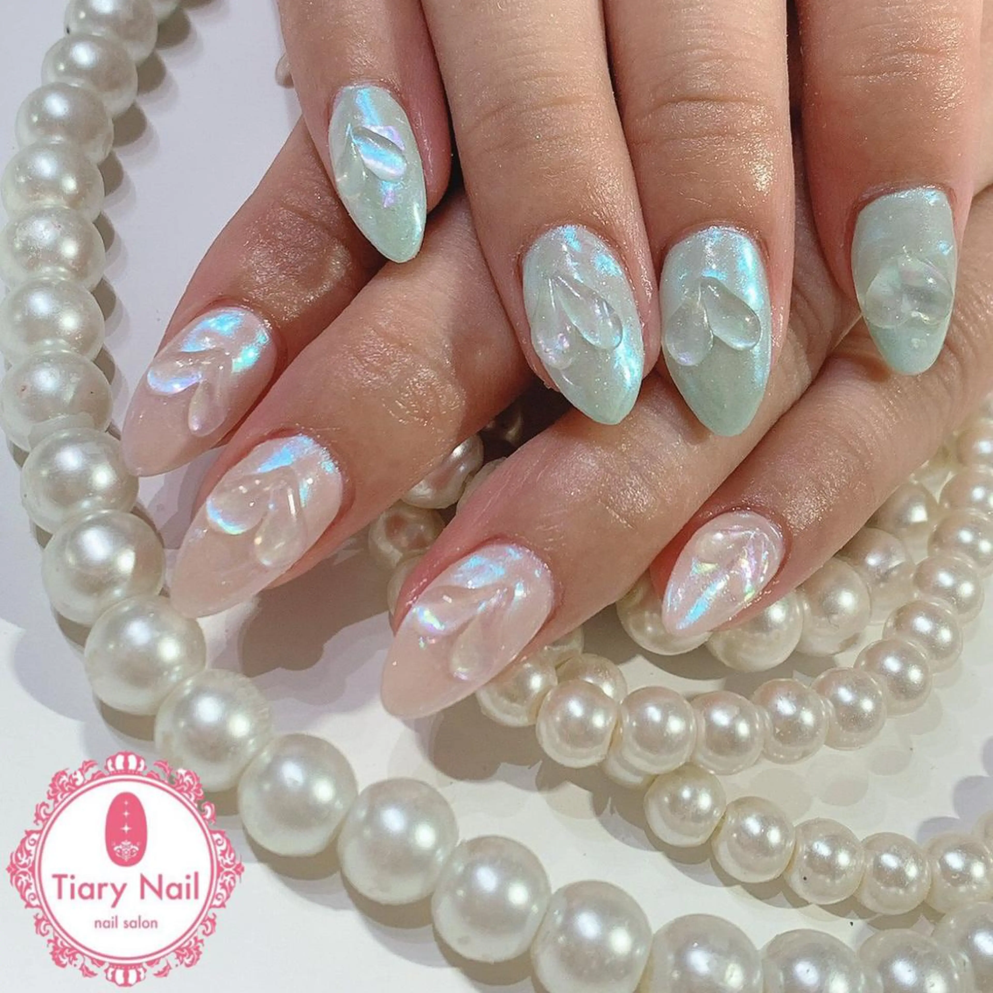 ネイル 桜ネイル クリアネイル フットネイル ジェルネイル キラキラネイル ハンドネイル 💗🪽Tiary Nail🪽💗のネイルデザイン
