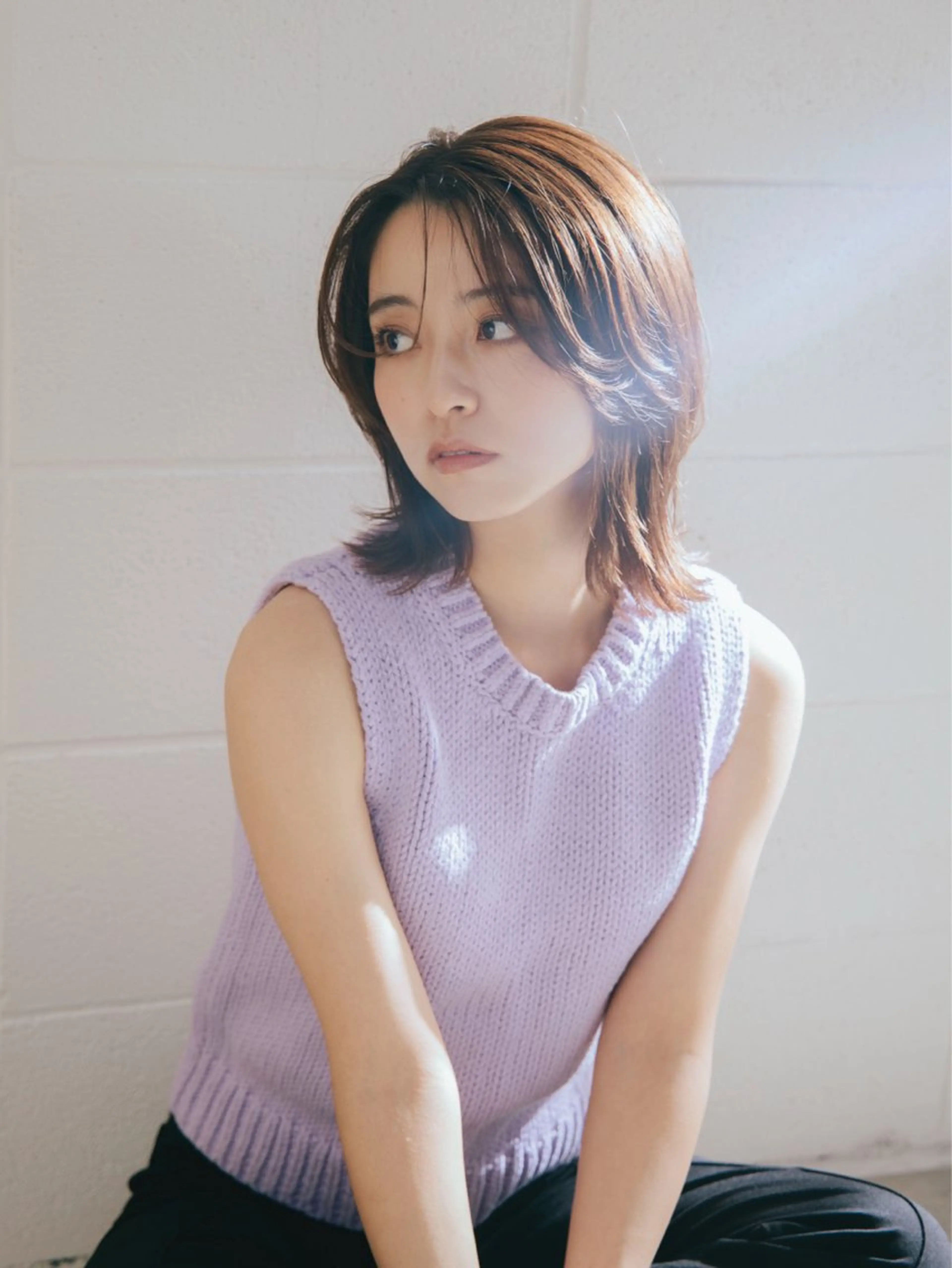 ミディアム カラー ベージュカラー レイヤーカット シースルーバング s.hairsalon所属・S.表参道/ 菜々海のヘアスタイル