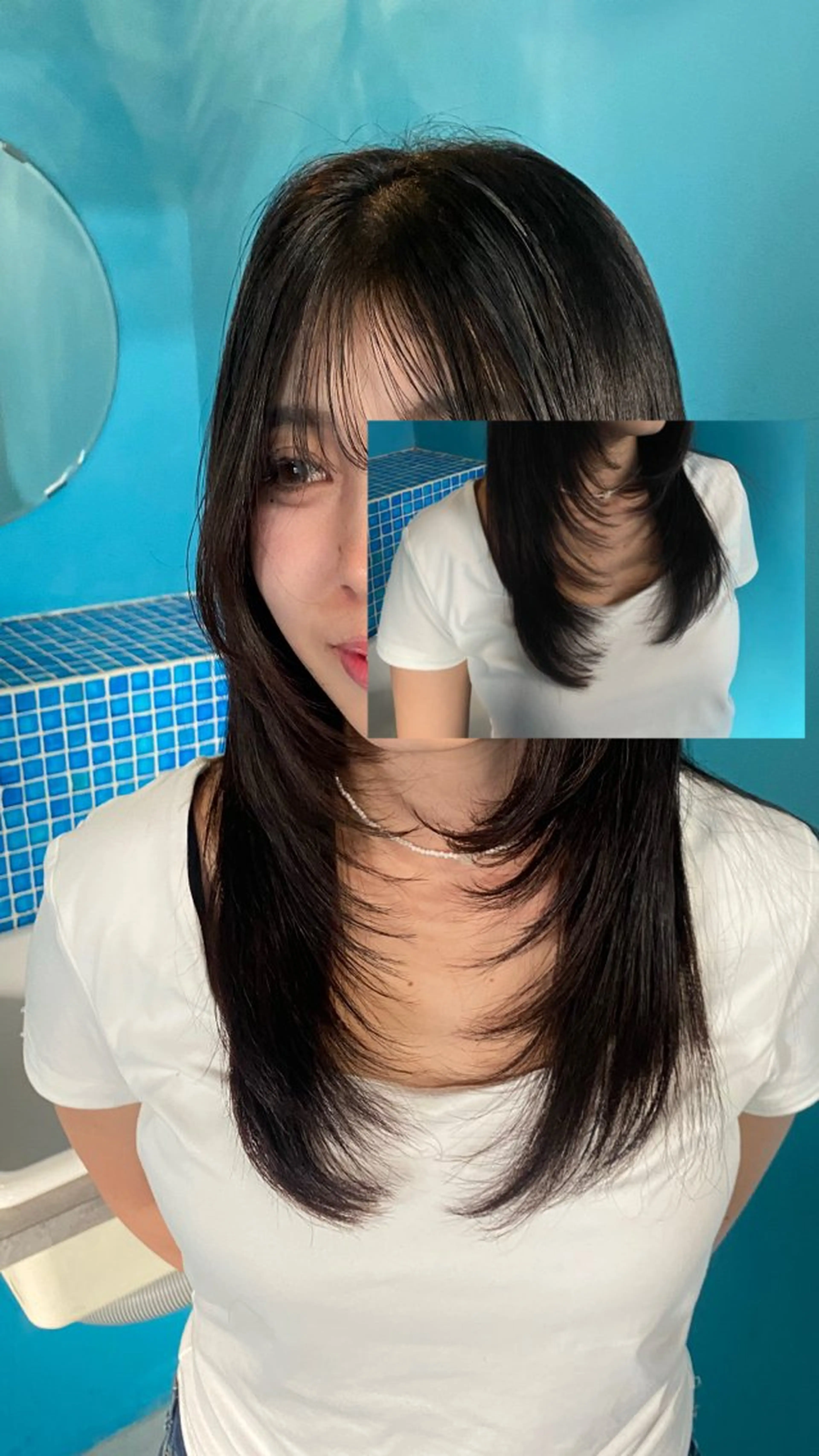 ロング レイヤーカット 似合わせカット トクザト アイニのヘアスタイル