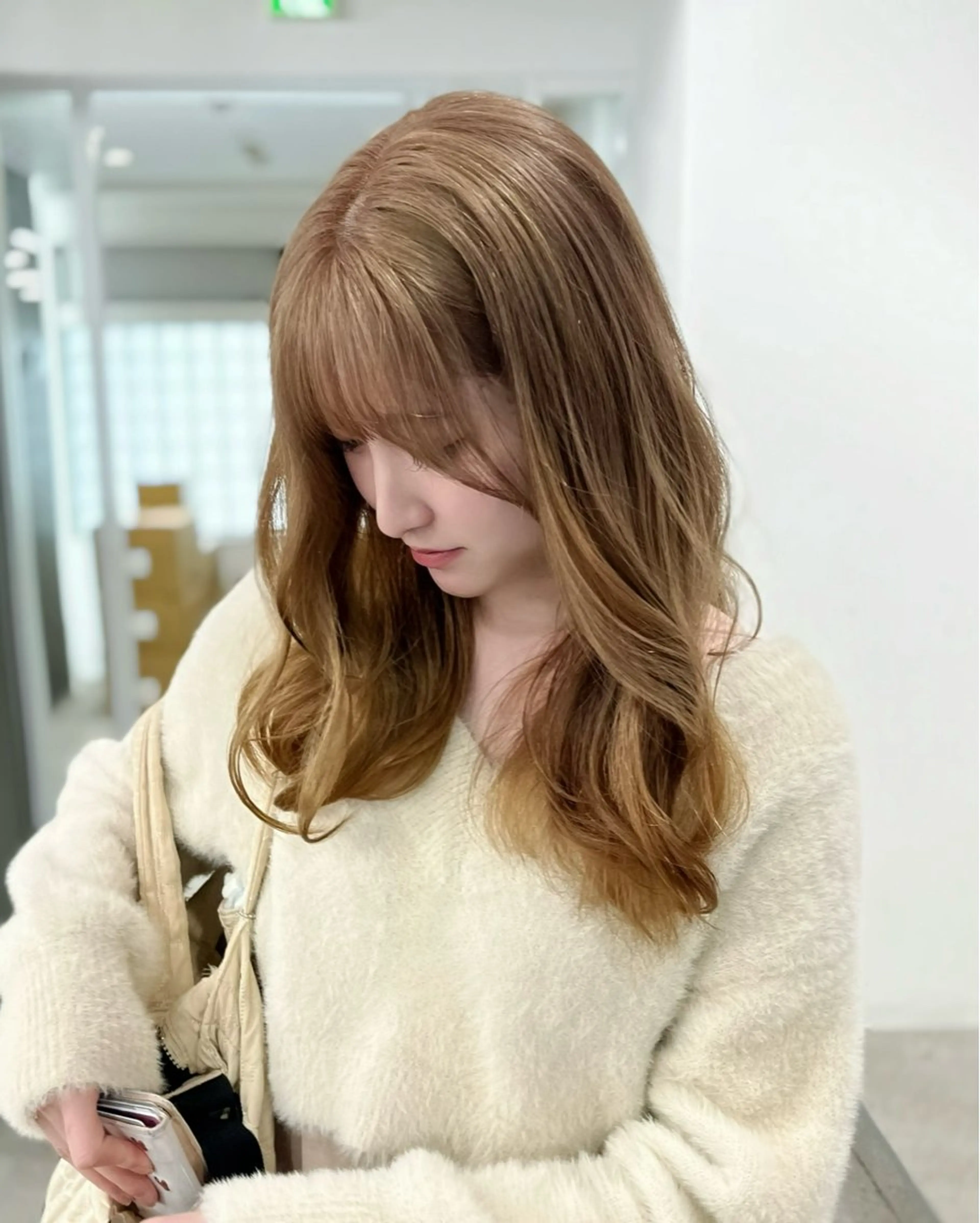 ミディアム カラー 縮毛矯正/ハイトーン /パーマ/せき🧸のヘアスタイル