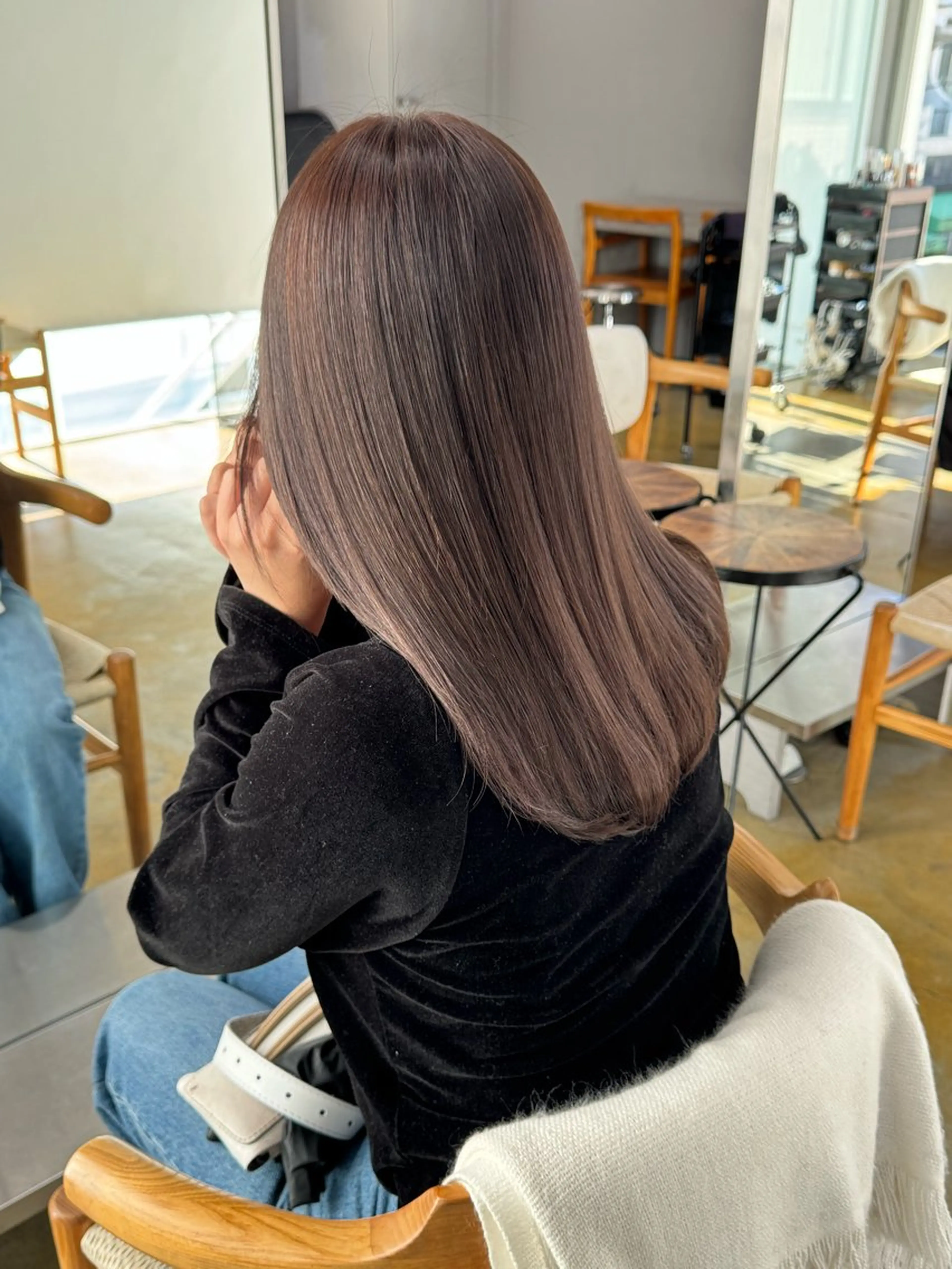 カラー ヘアカラー トリートメント maina/透明感 ベージュ/ブラウンのヘアスタイル