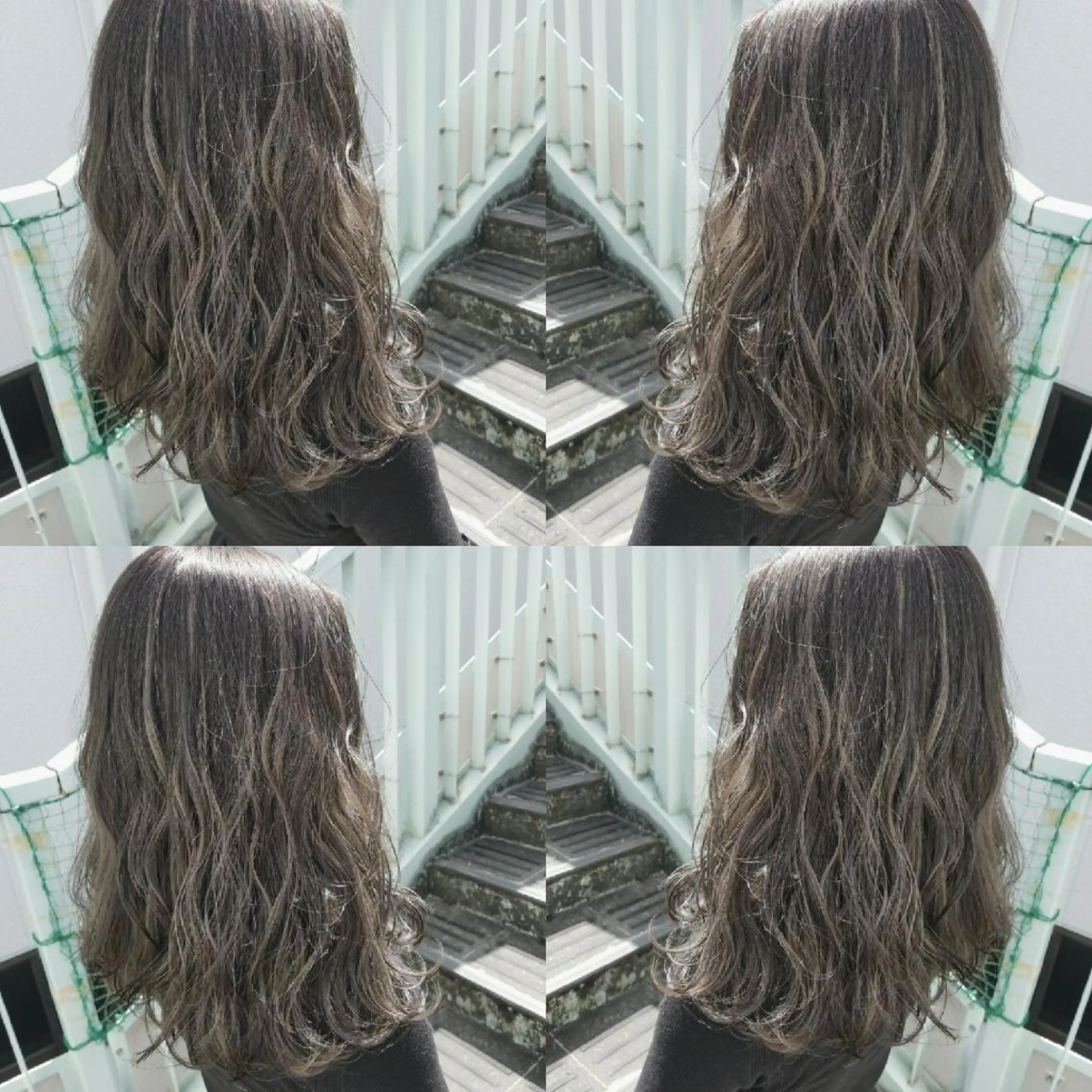 ミディアム ハイライト 今中 小百合のヘアスタイル