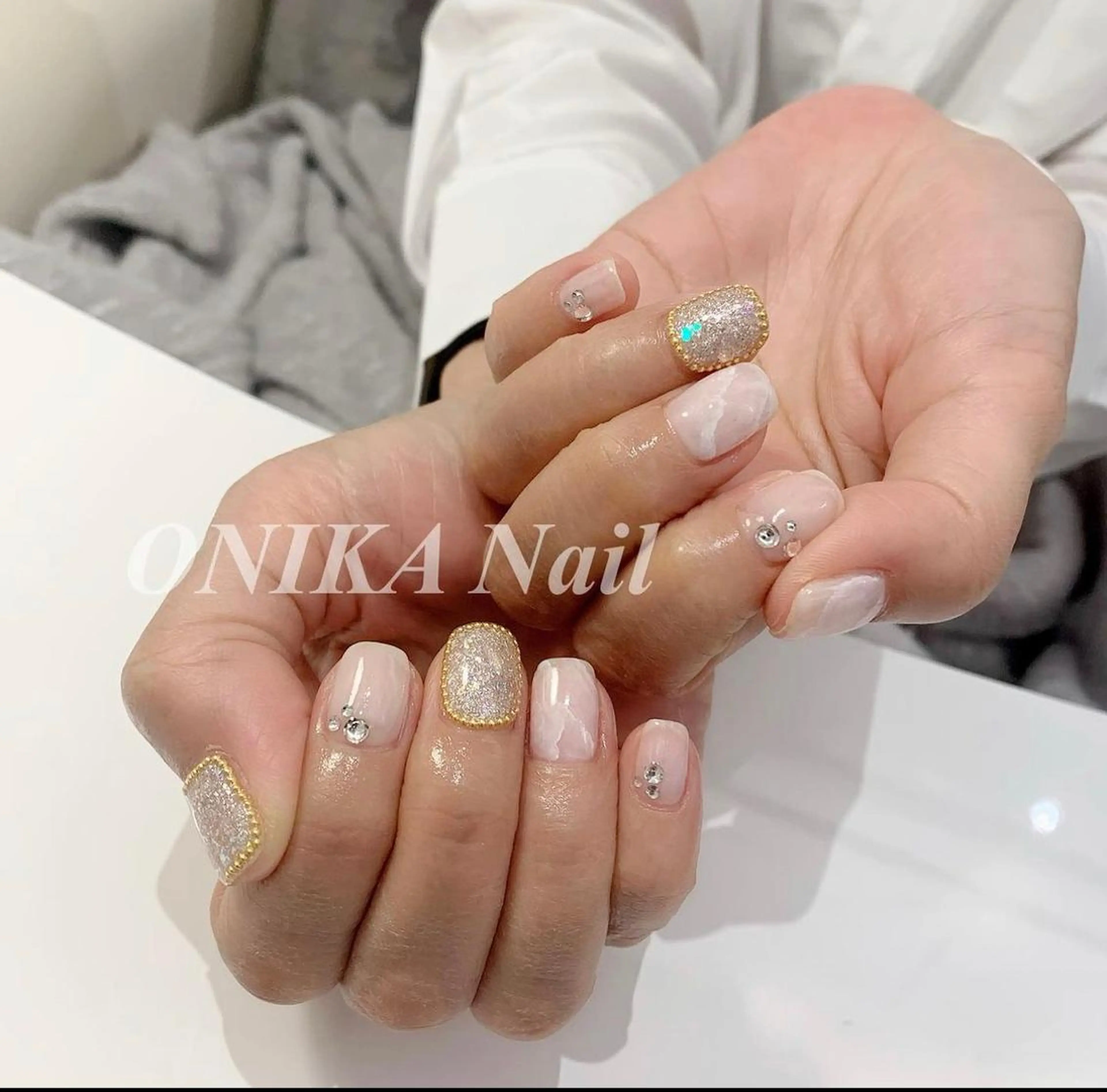 ネイル アートネイル 長さ出し フレンチネイル ジェルネイル グラデーション ONIKA Nail 表参道A4徒歩3分のネイルデザイン