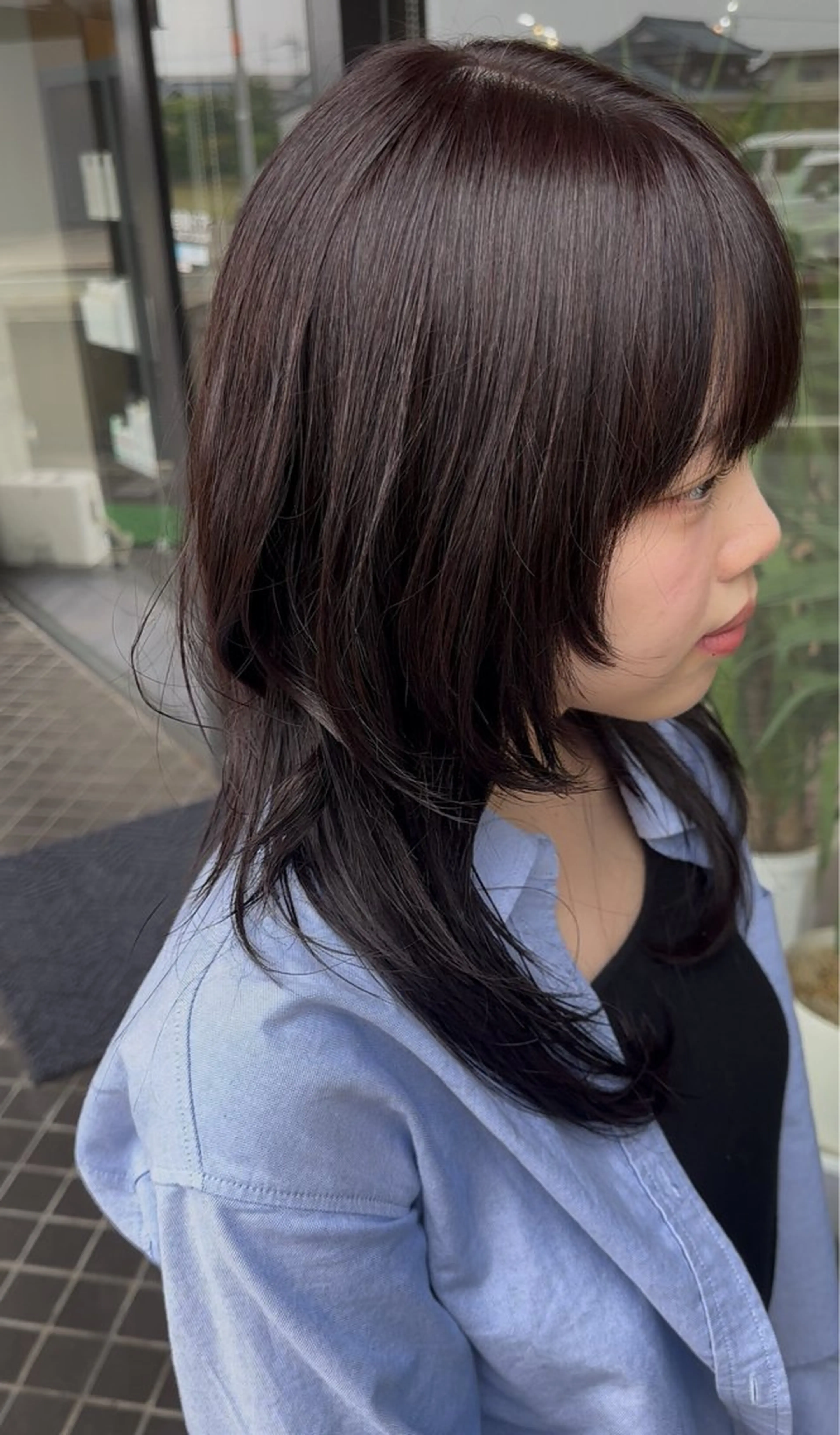 セミロング カラー バイオレットカラー ウルフカット arika オケシ　リョウダイのヘアスタイル