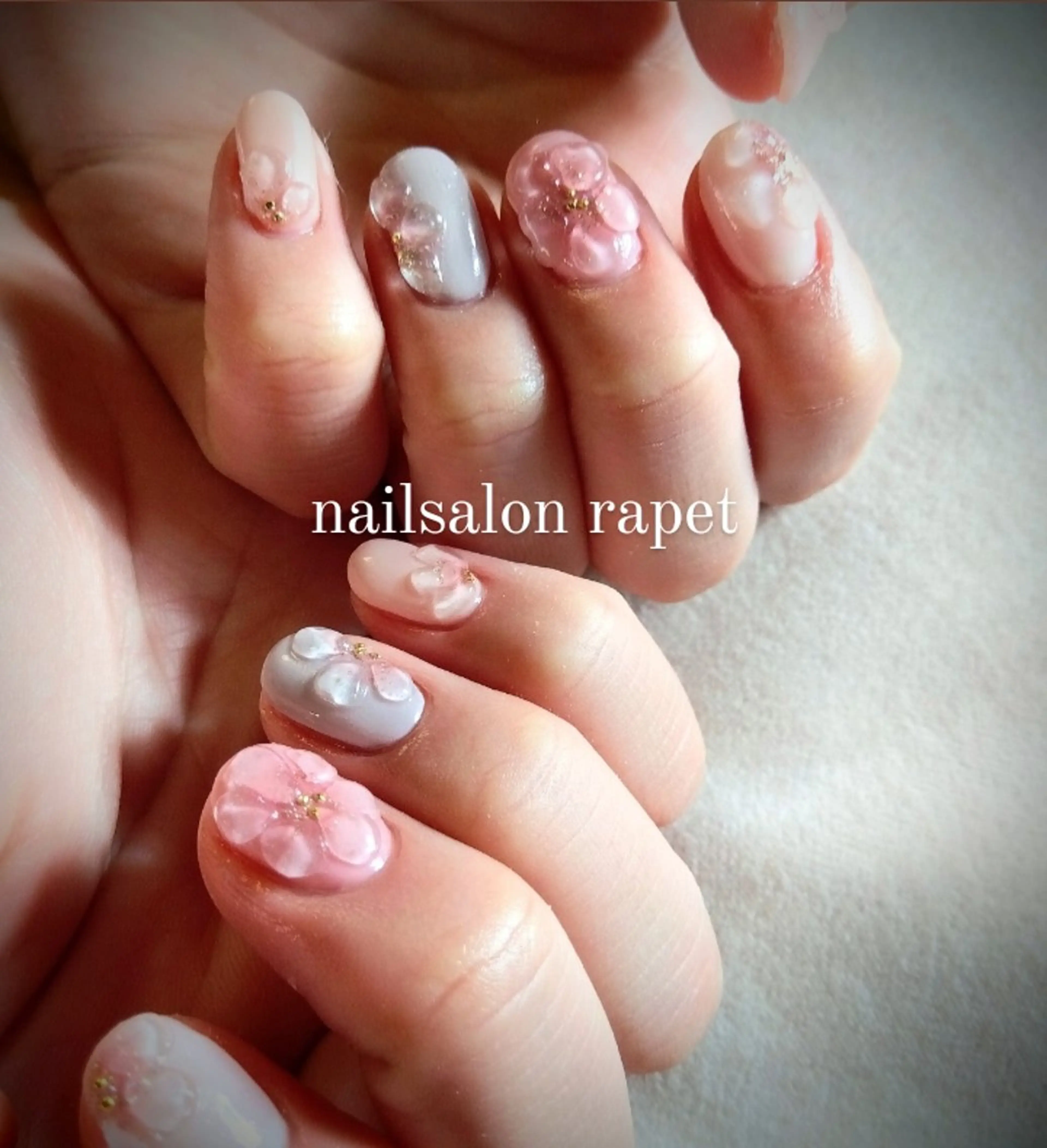 ネイル 桜ネイル 卒業式 ハンドネイル nailsalon  rapetのネイルデザイン