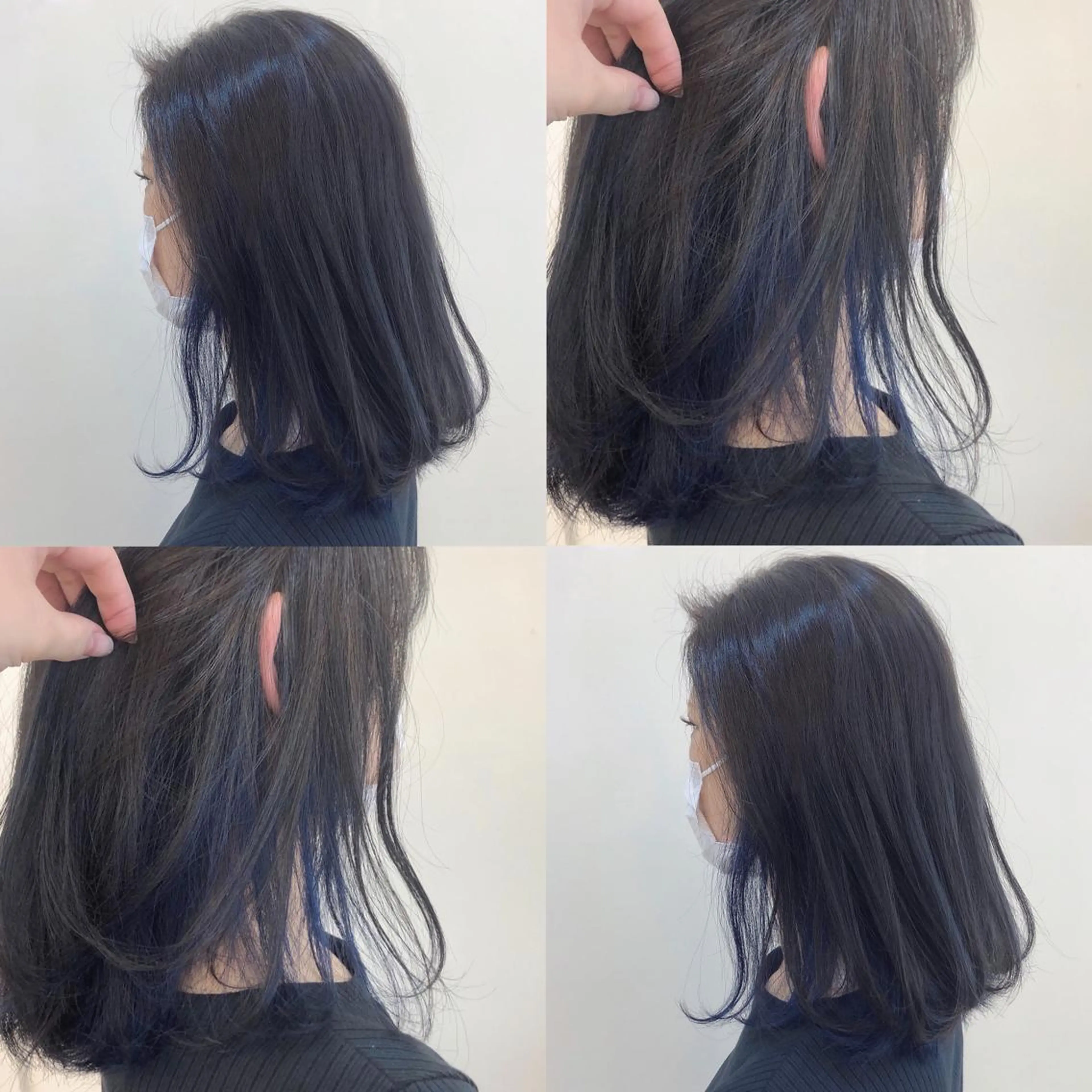 ミディアム カラー ブルーカラー ブルーグレー ブルーグレージュ グレージュ イルミナカラー これた🧸ヘアメ職人 ♡髪質改善♡カラーのヘアスタイル