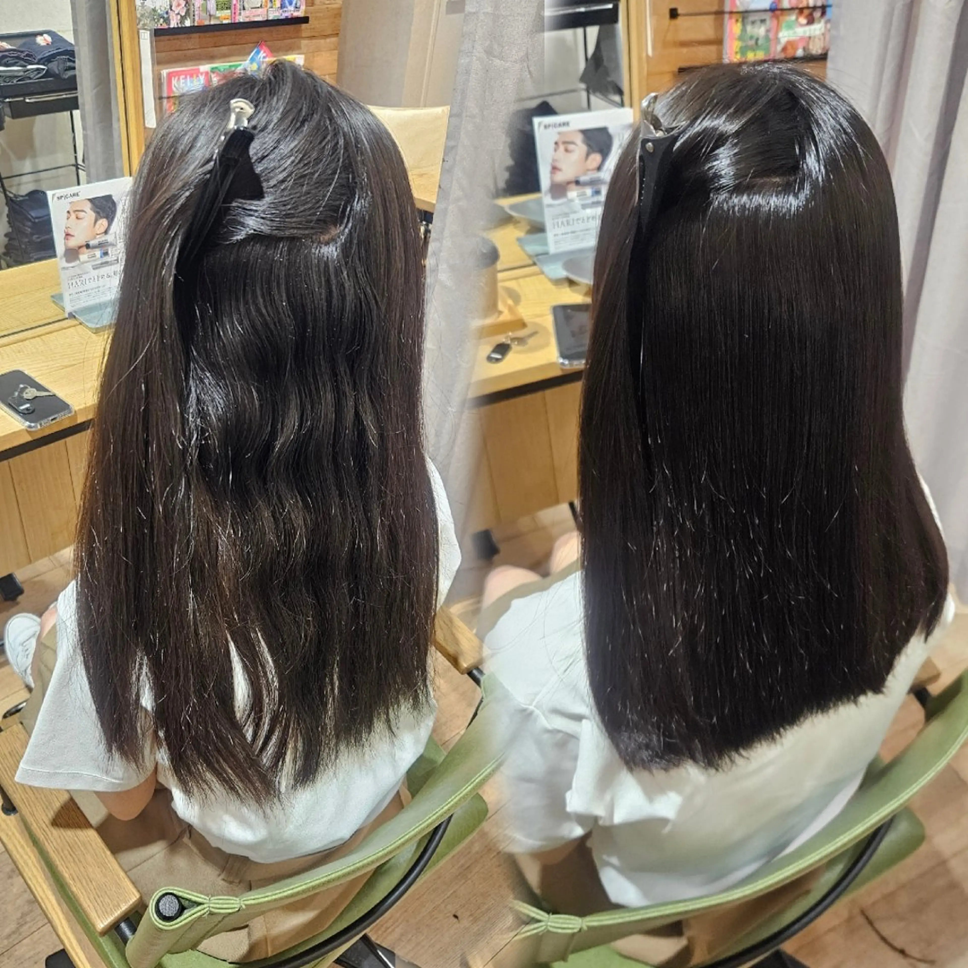 セミロング 縮毛矯正 トリートメント Miuri/ミユリ 柔らかい雰囲気ヘアのヘアスタイル