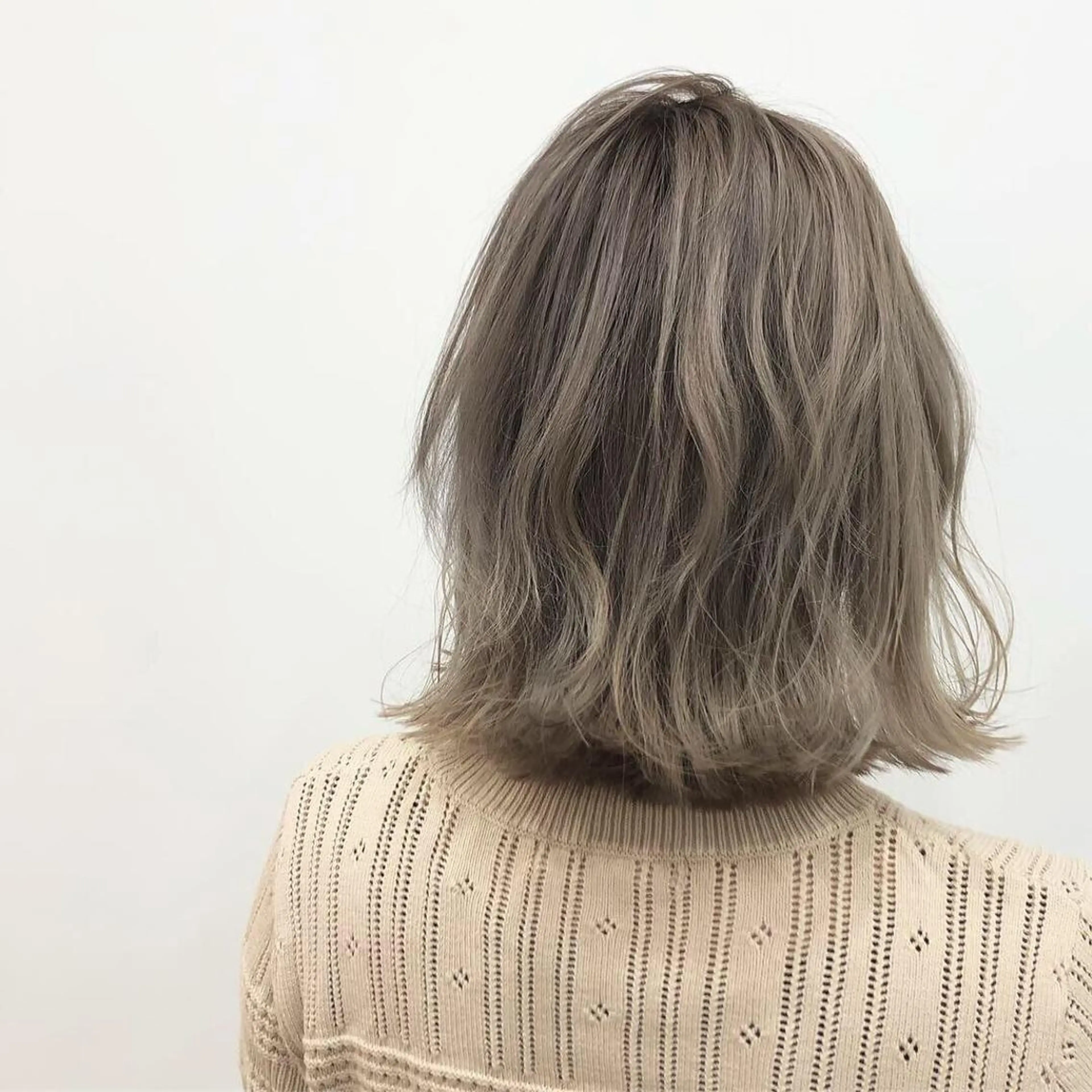 ミディアム カラー ヘアアレンジ キッズ アディクシーカラー バレイヤージュ ミストバング ベージュカラー 黒髪 カラー特化サロン Eir心斎橋のヘアスタイル