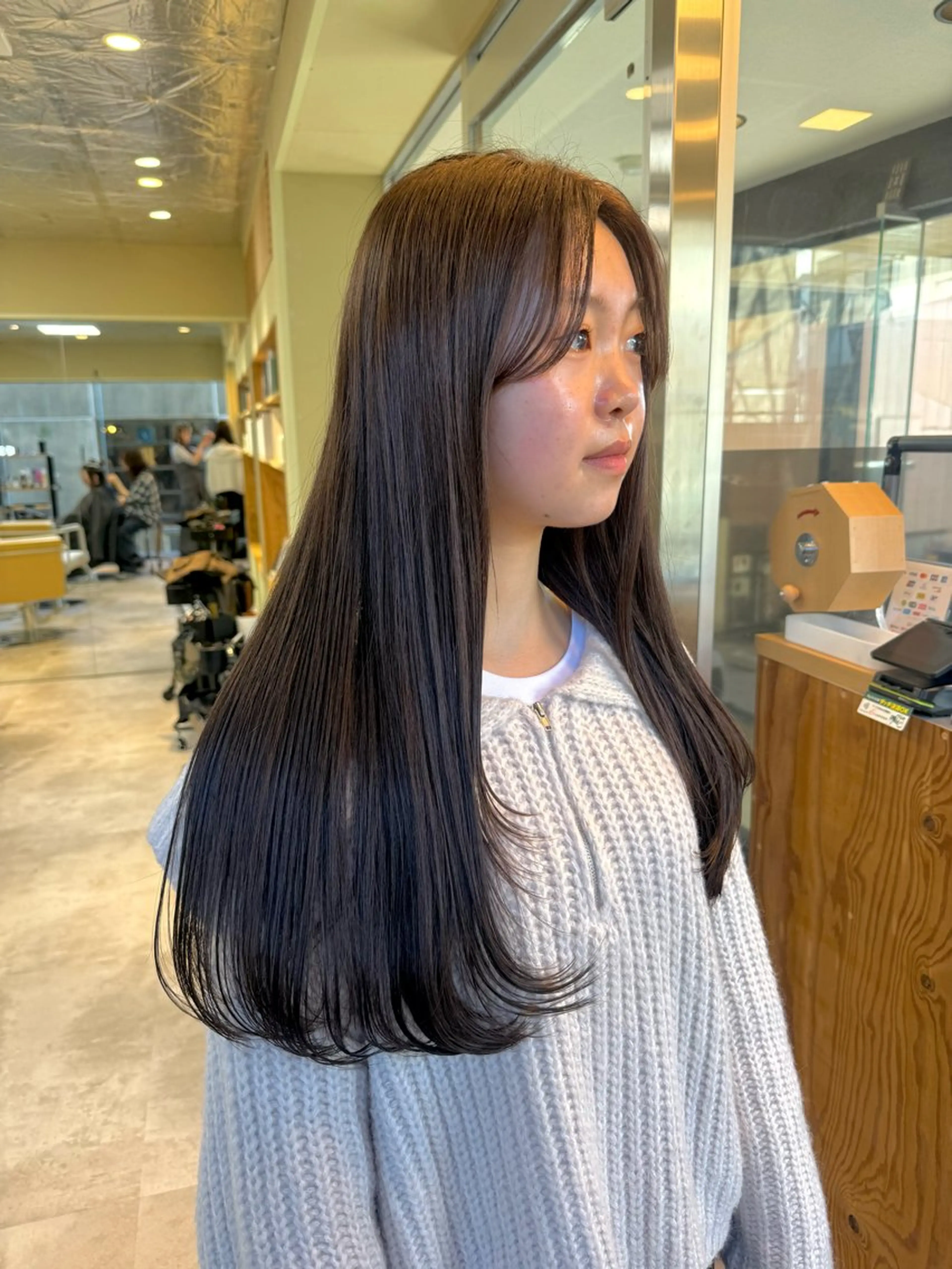 ロング カラー カット ヘアカラー トリートメント 伶風/ボブ/ ハッシュカットのヘアスタイル