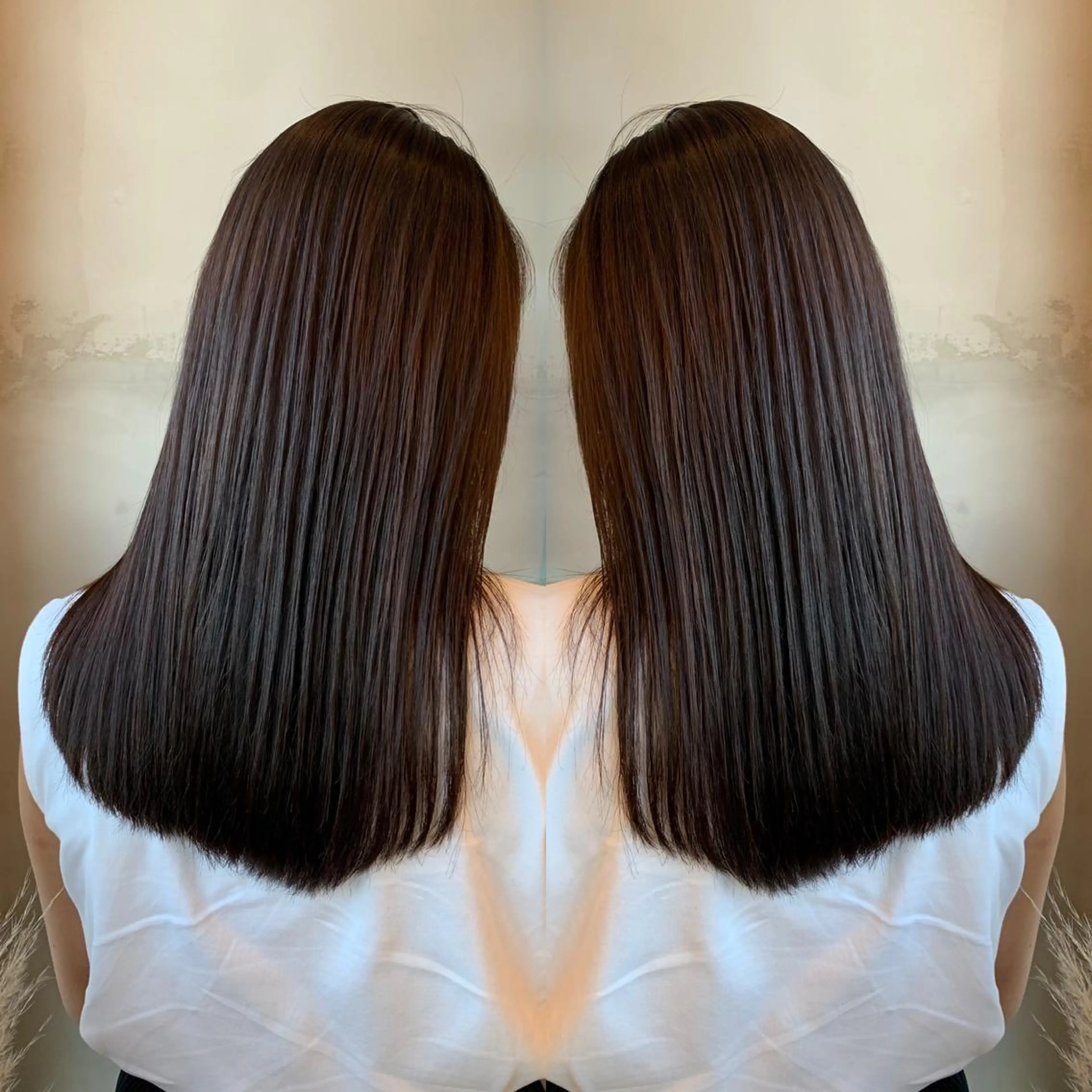 ロング カラー アッシュ バレイヤージュ ベージュカラー ブロンド ブルーカラー レイヤーカット/ 艶カラー/RYOMAのヘアスタイル