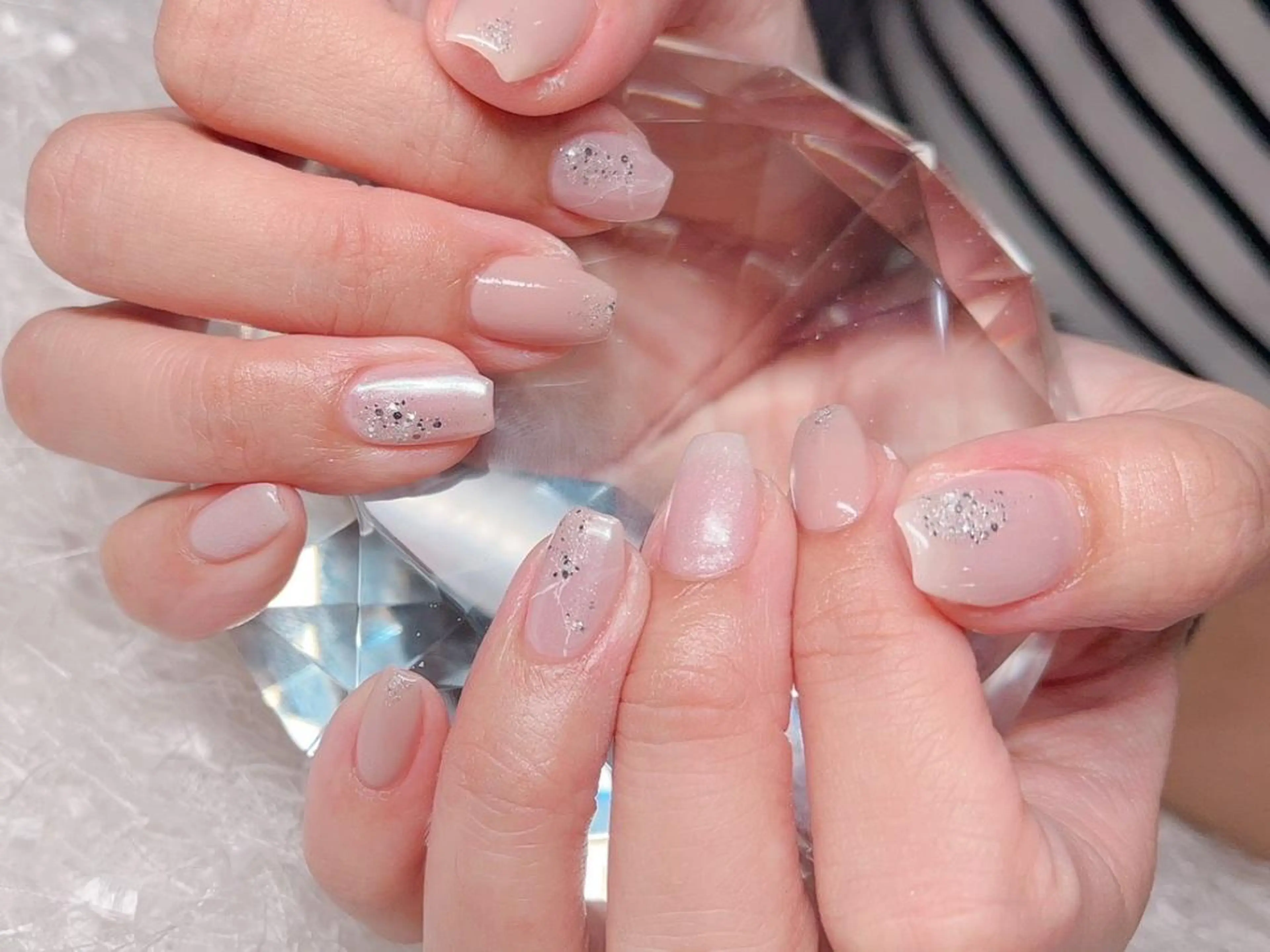 ネイル 長さ出し フレンチネイル ジェルネイル グラデーション 韓国ネイル ハンドネイル Nail&eye Belire 新宿のネイルデザイン