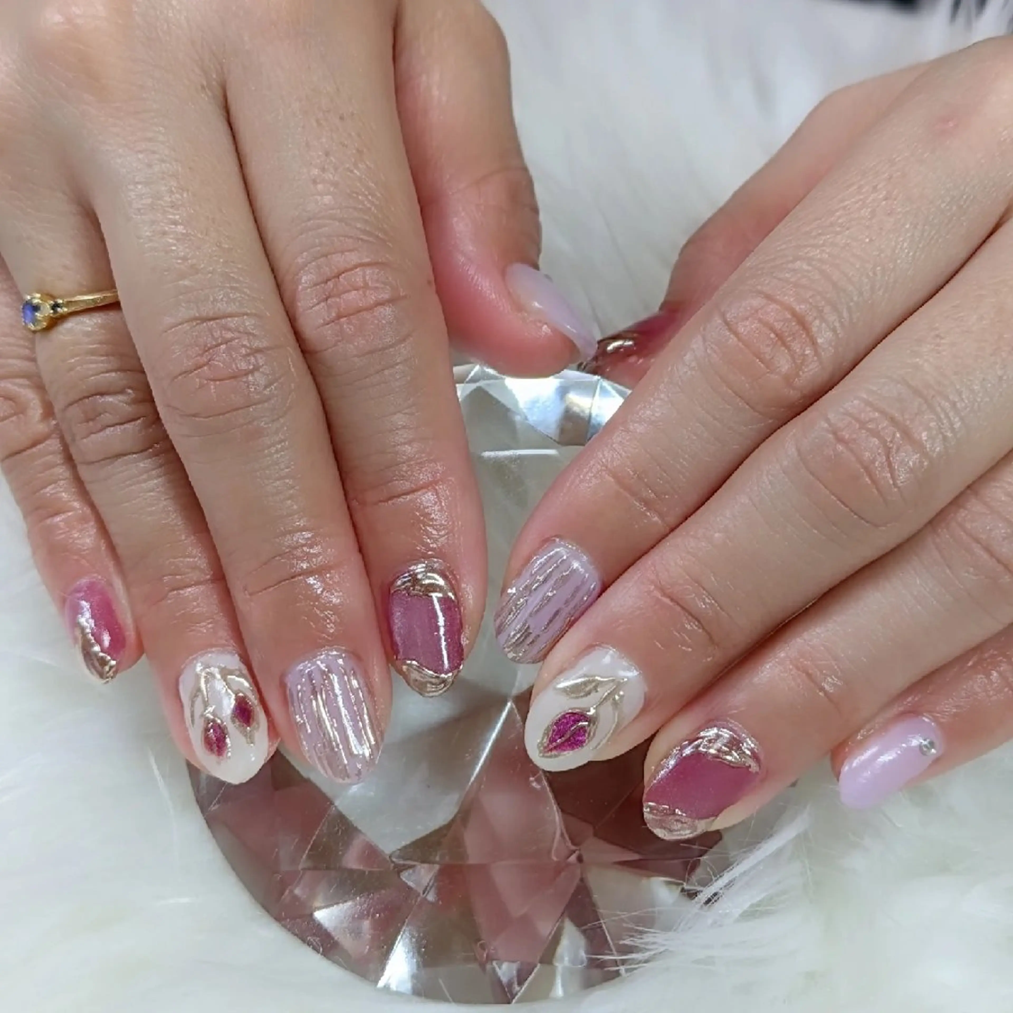 ネイル マグネットネイル 春ネイル m&pPrivate nailsalonのネイルデザイン