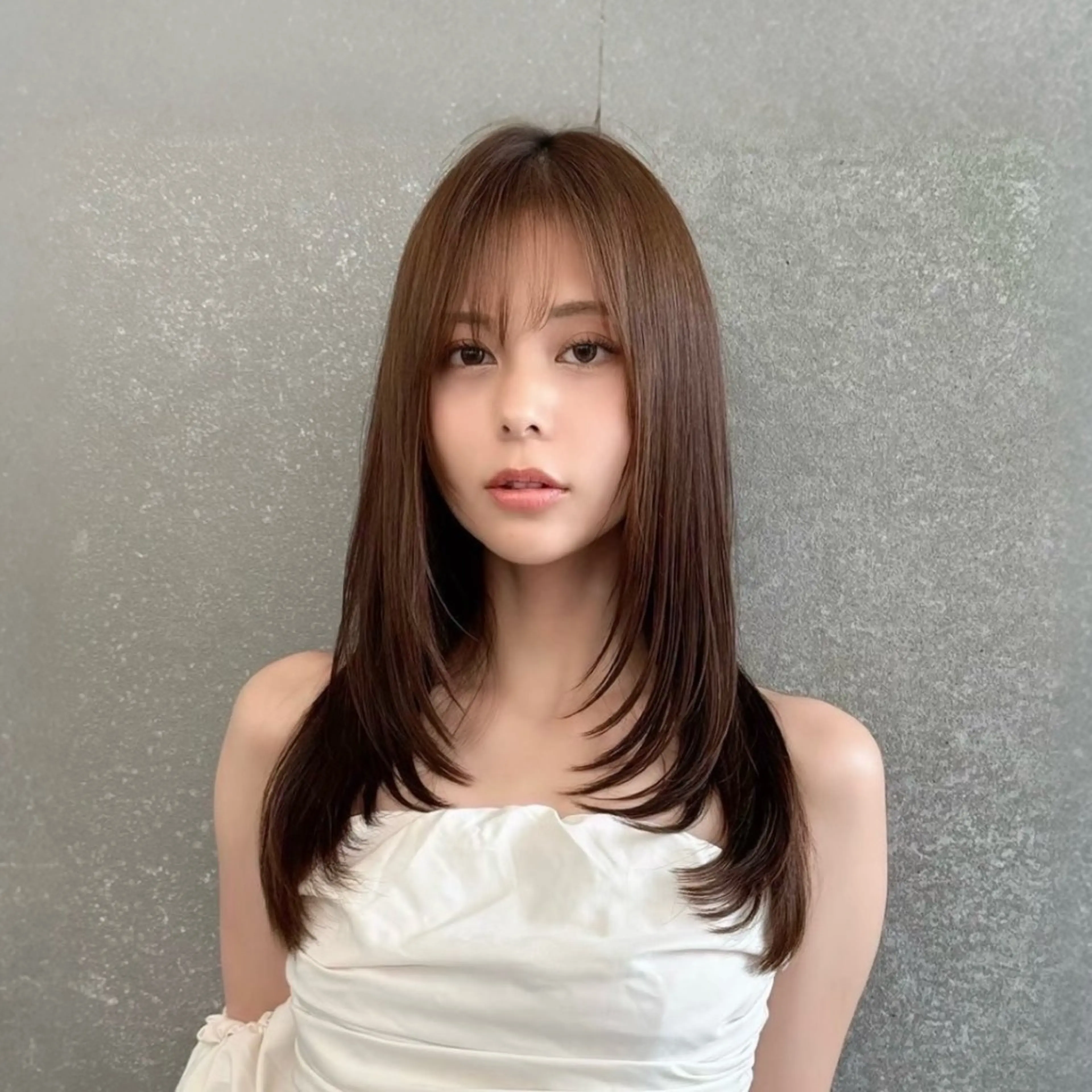 ロング カラー カット ヘアカラー 縮毛矯正 トリートメント RYU/レイヤーカッ ト/透明感艶カラー/のヘアスタイル