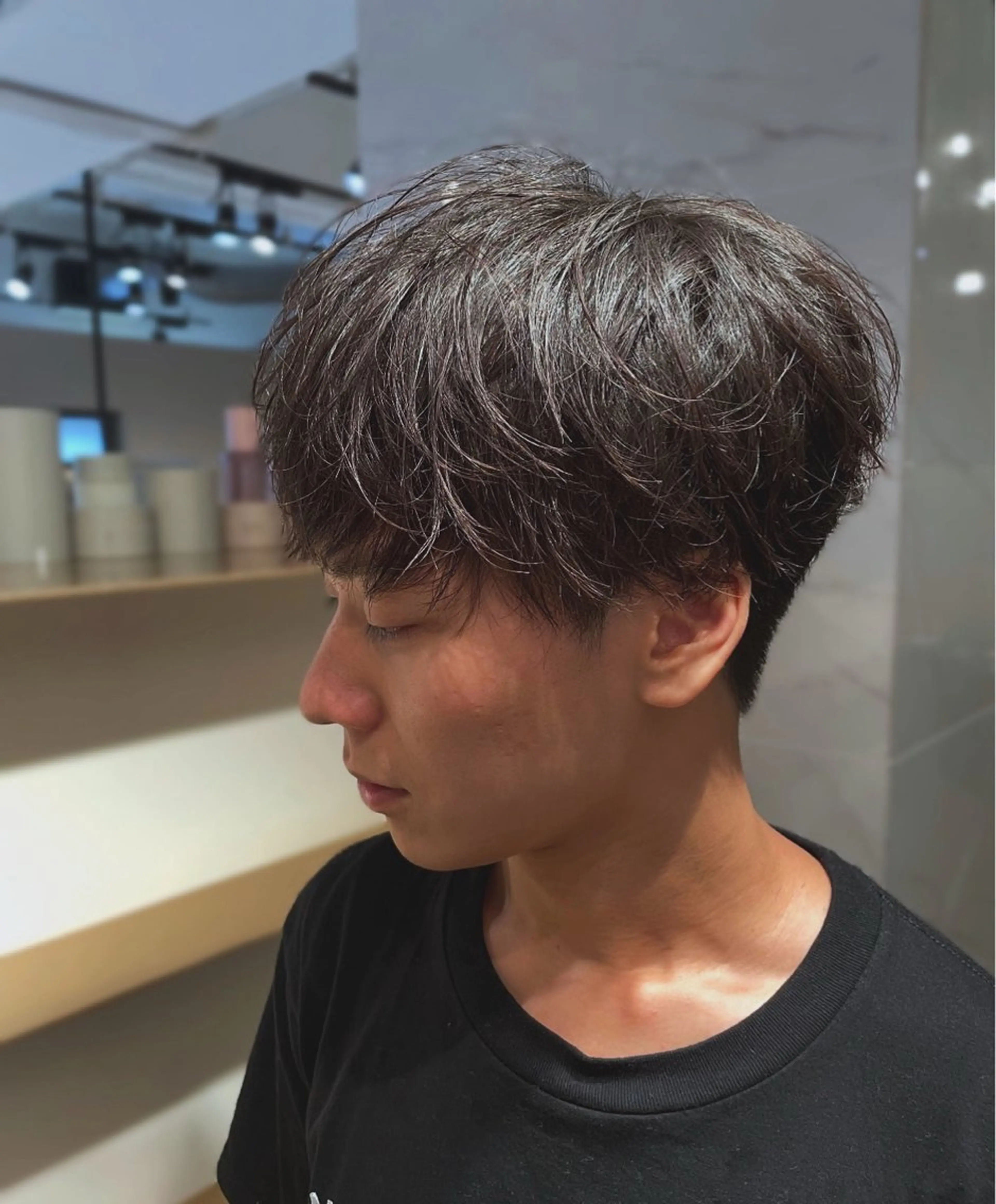 ミディアム ミディアムパーマ カット メンズ特化❗️ 楠見綾太郎のヘアスタイル