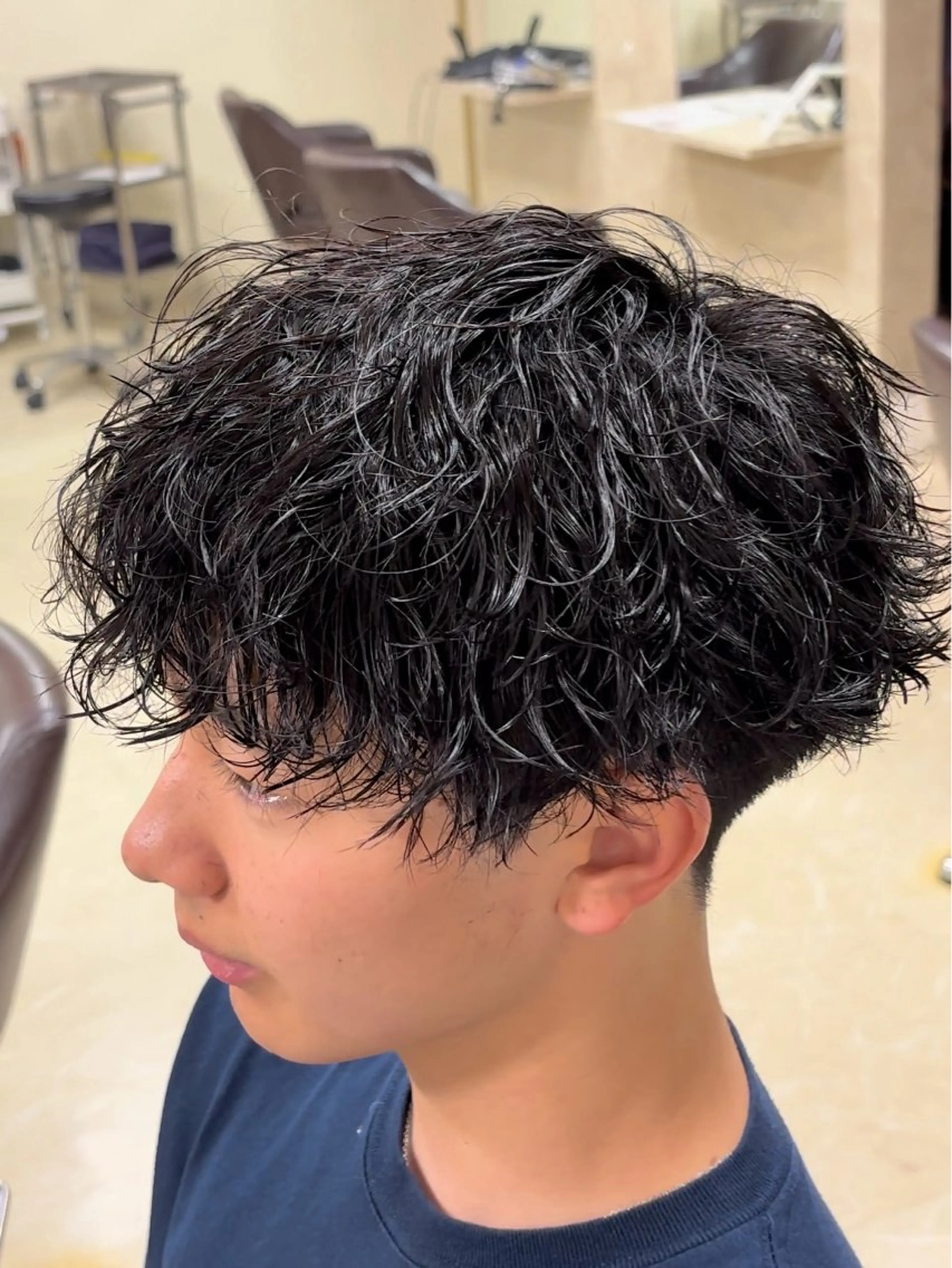 ショート パーマ カット パーマ トリートメント 会社で浮かない ビジネスヘア/心斎橋のヘアスタイル