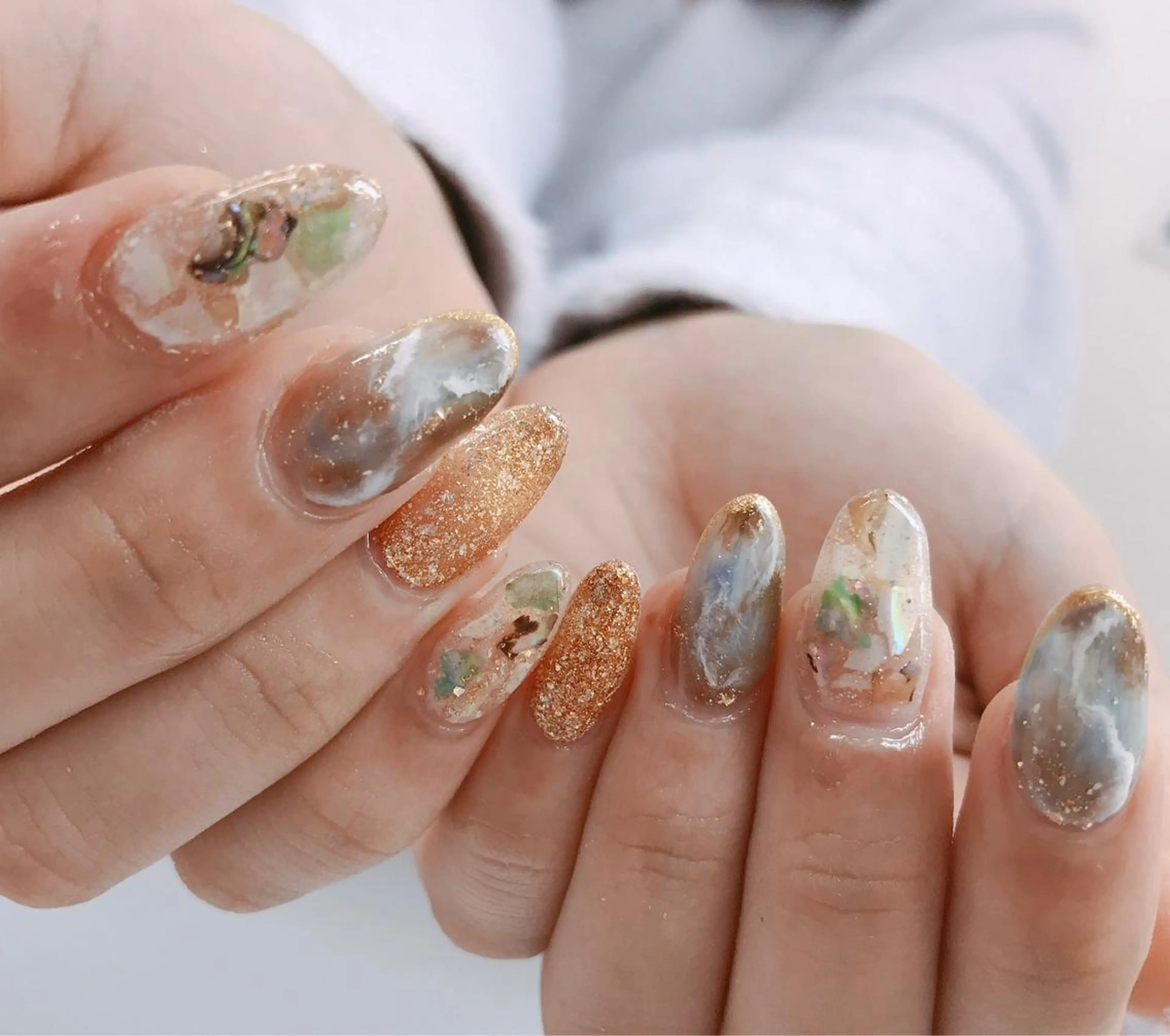 セミロング ハンドネイル bo-nheur ボ・ヌールのネイルデザイン