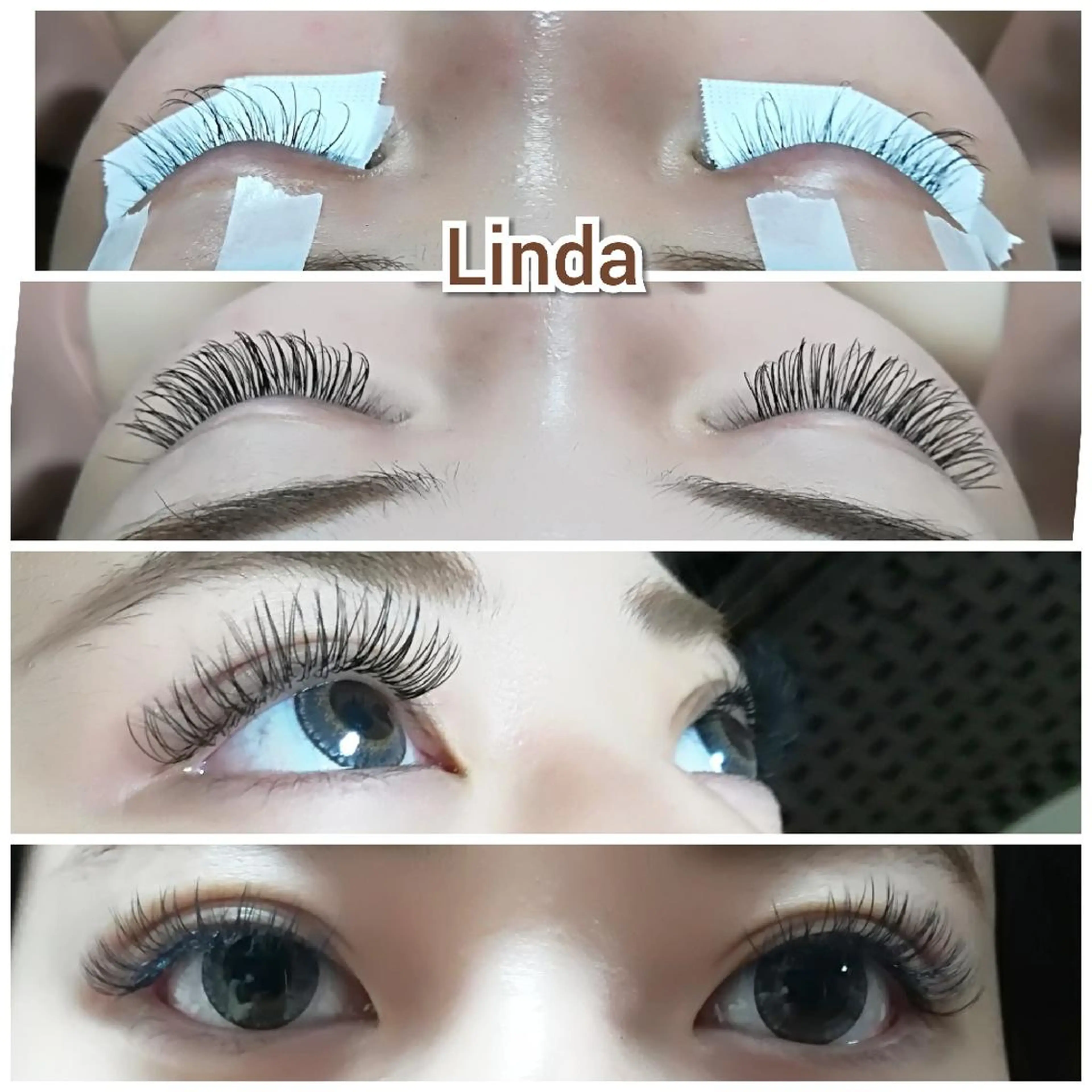 マツエク・マツパ フラットラッシュ linda lashesのマツエク・マツパデザイン