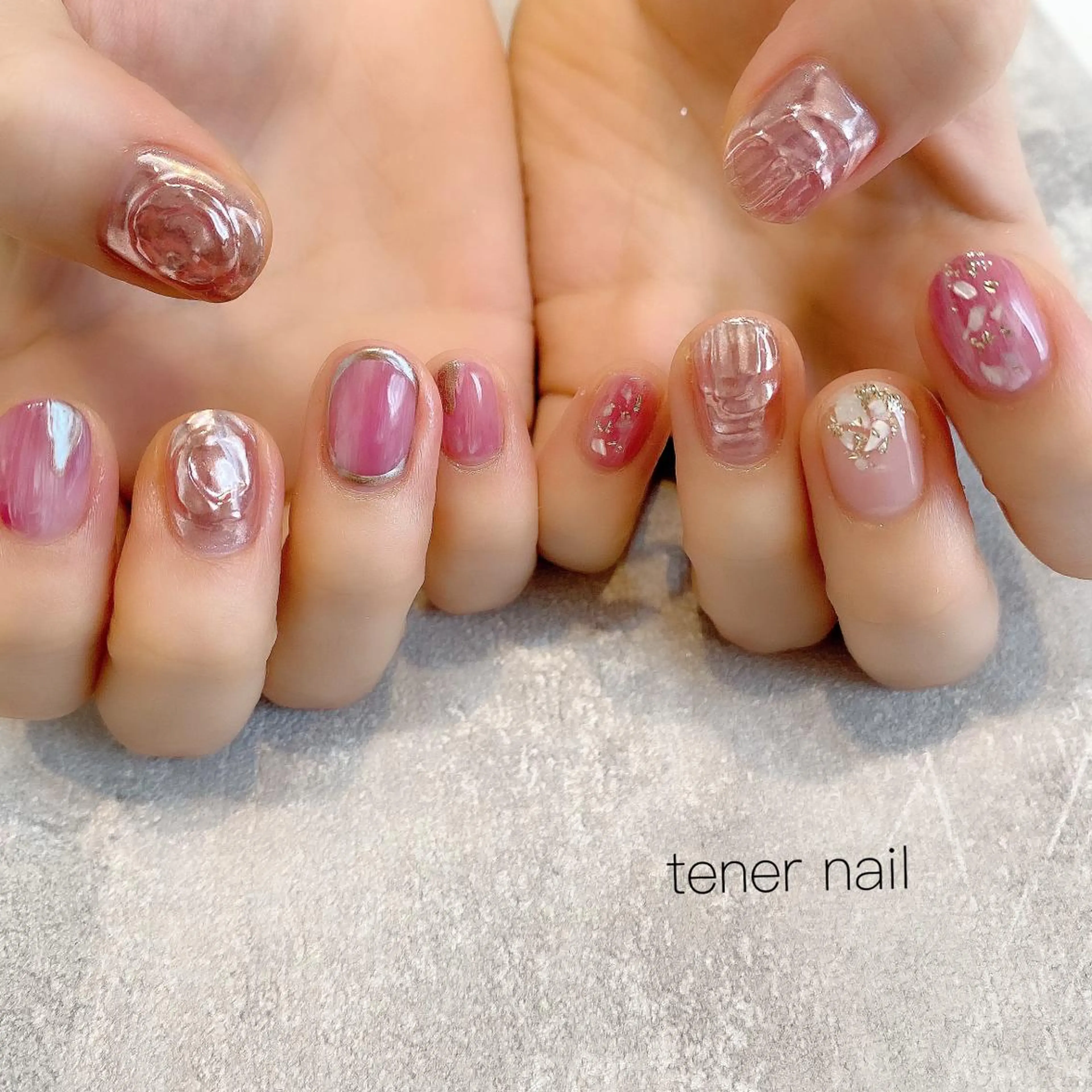 ネイル ニュアンスネイル ピンク テネルネイル tener nailのネイルデザイン
