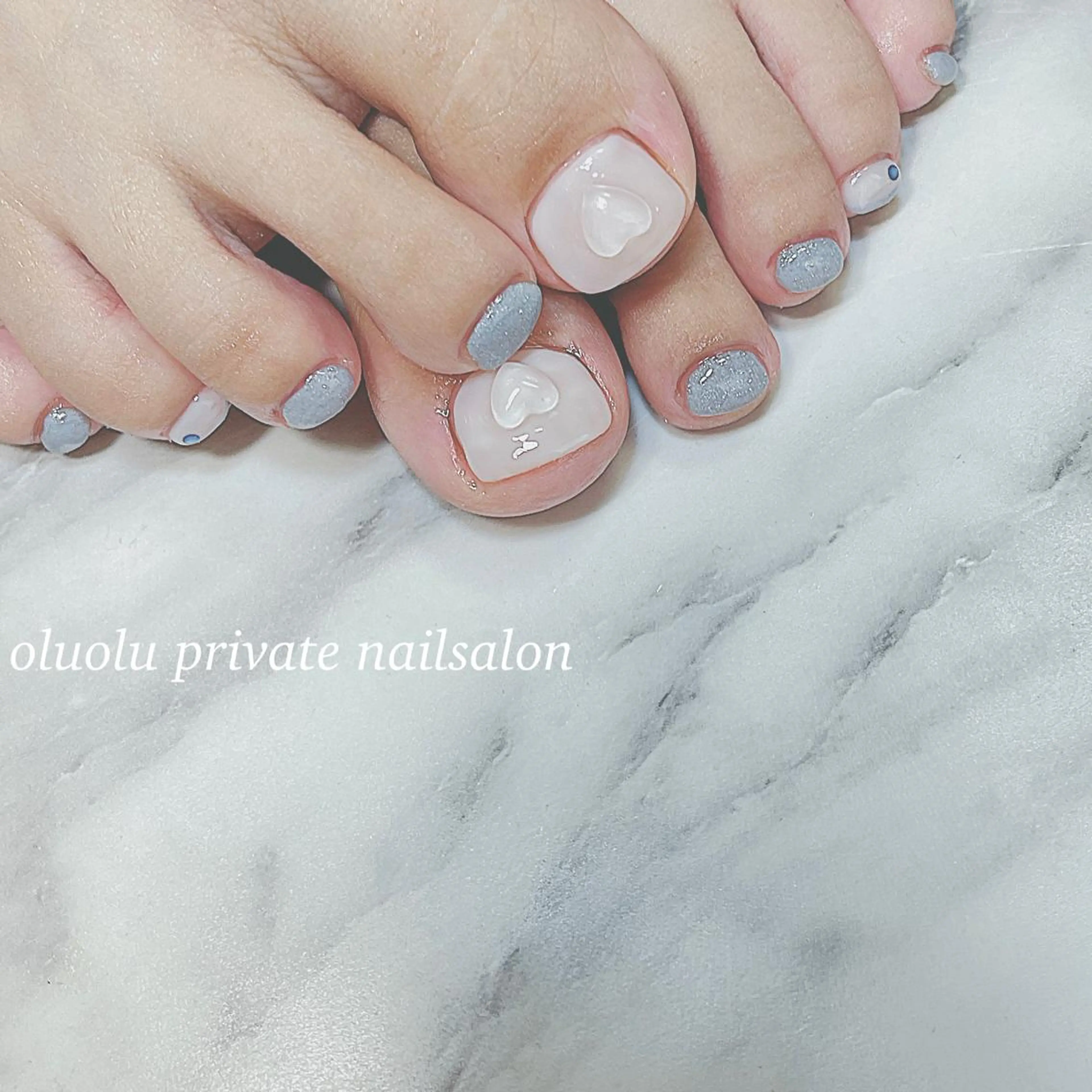 ネイル アートネイル フットネイル ジェルネイル ハート 韓国ネイル フットネイル 大村 紬華のネイルデザイン