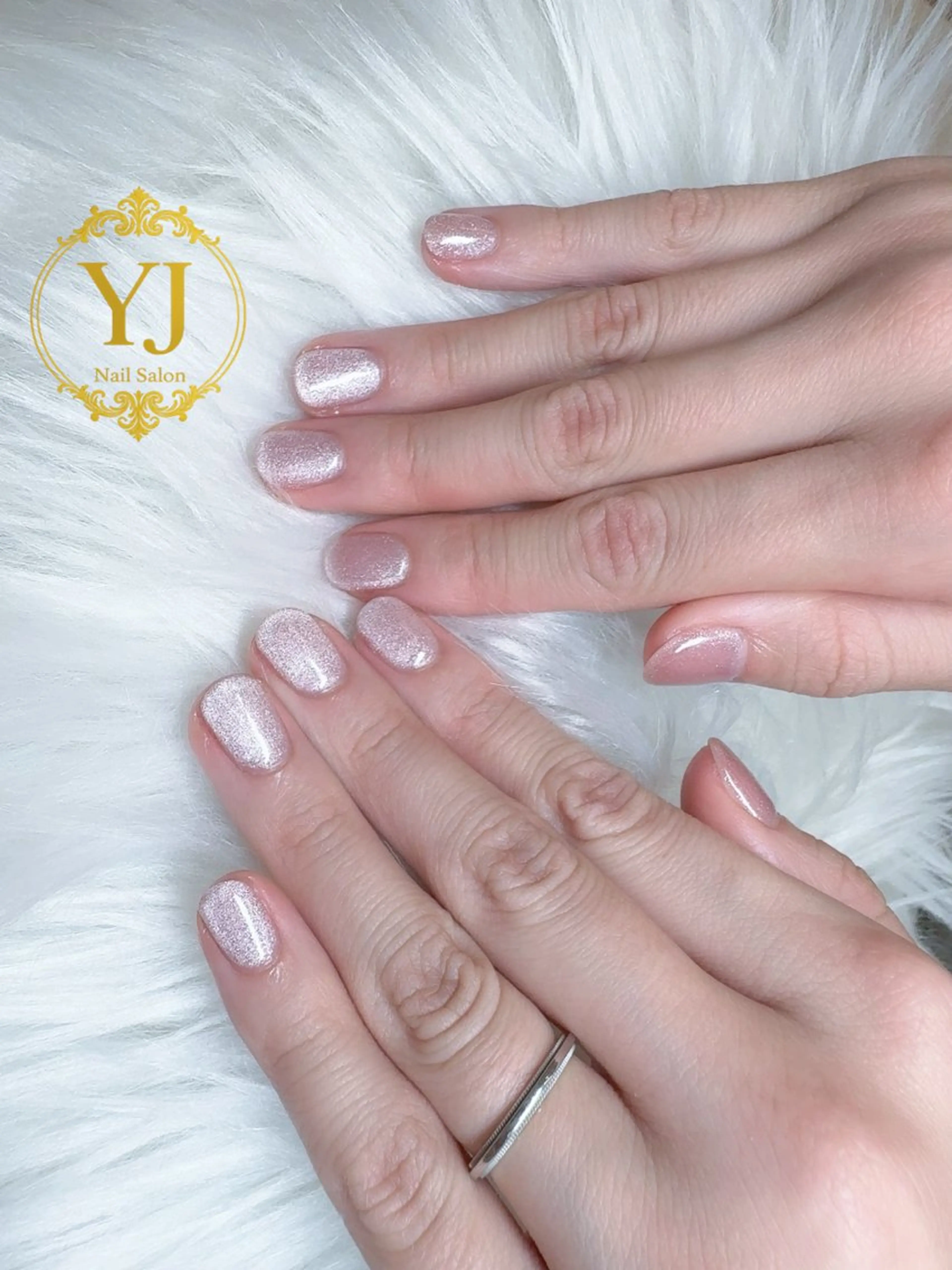 ネイル マグネットネイル ピンク ハンドネイル YJ Nail Yumiのネイルデザイン