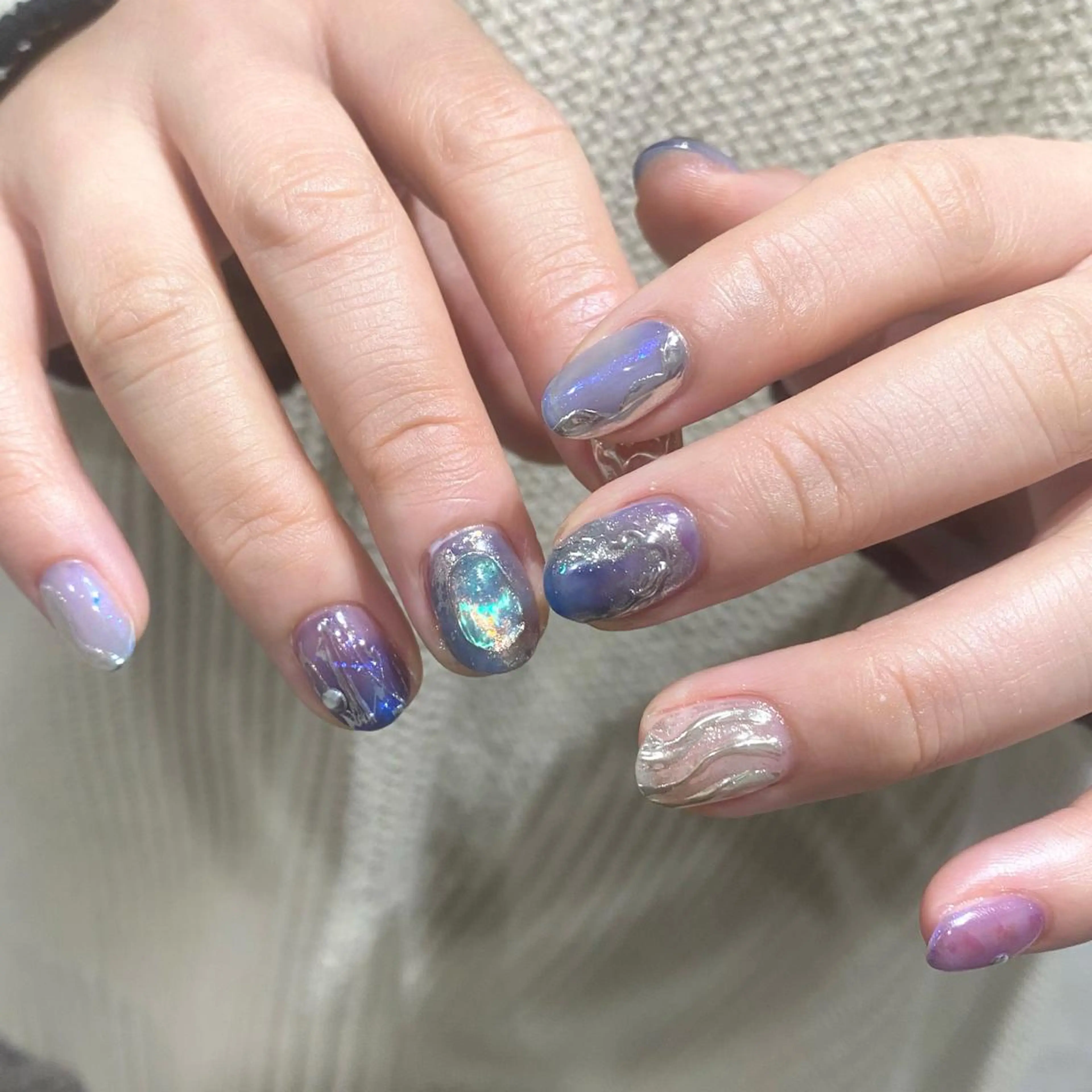 ネイル ハンドネイル 0203ムニムサン 💙Airiのネイルデザイン