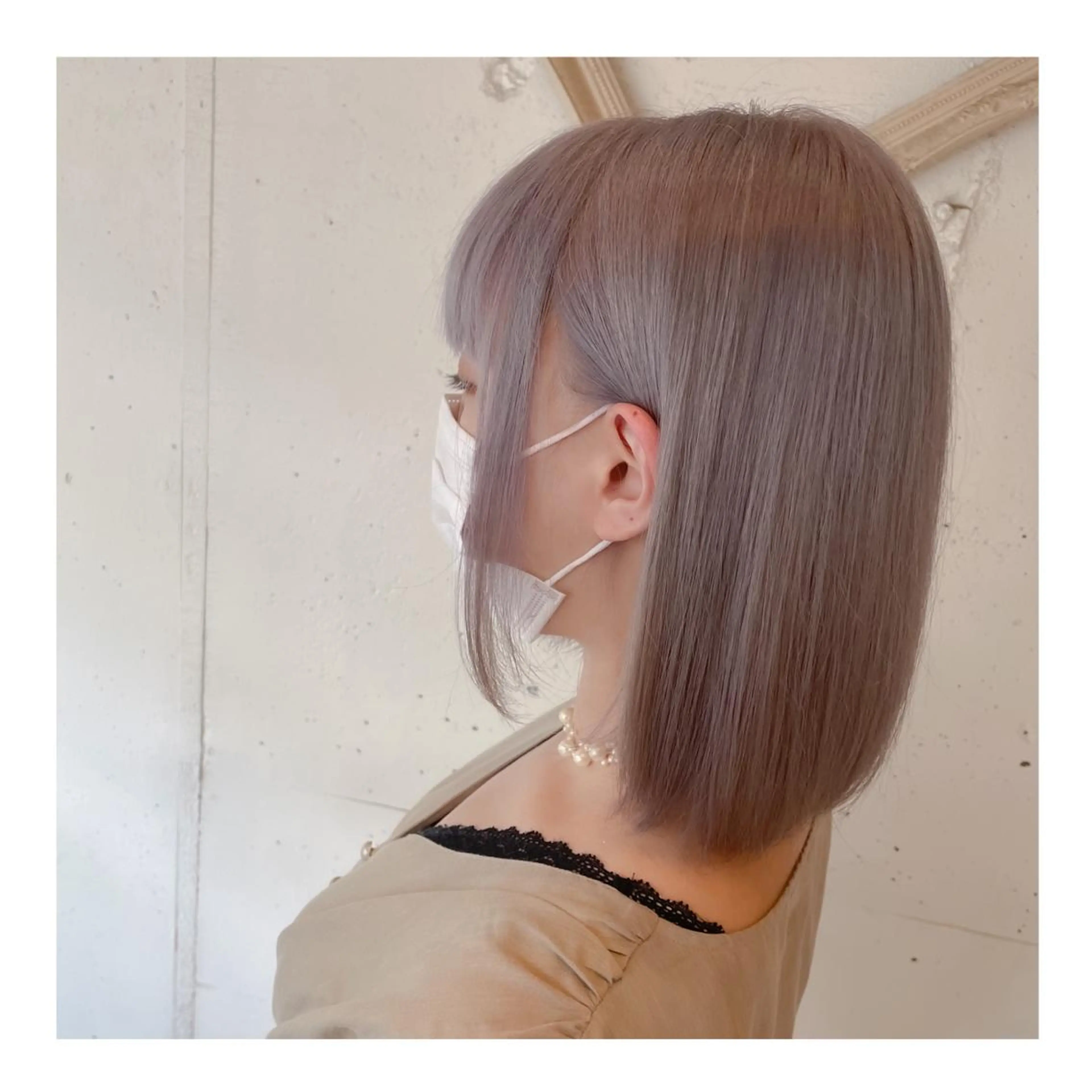 ミディアム カラー ブリーチ ラベンダーカラー ❁⃘ ち だ り さ ❁⃘のヘアスタイル