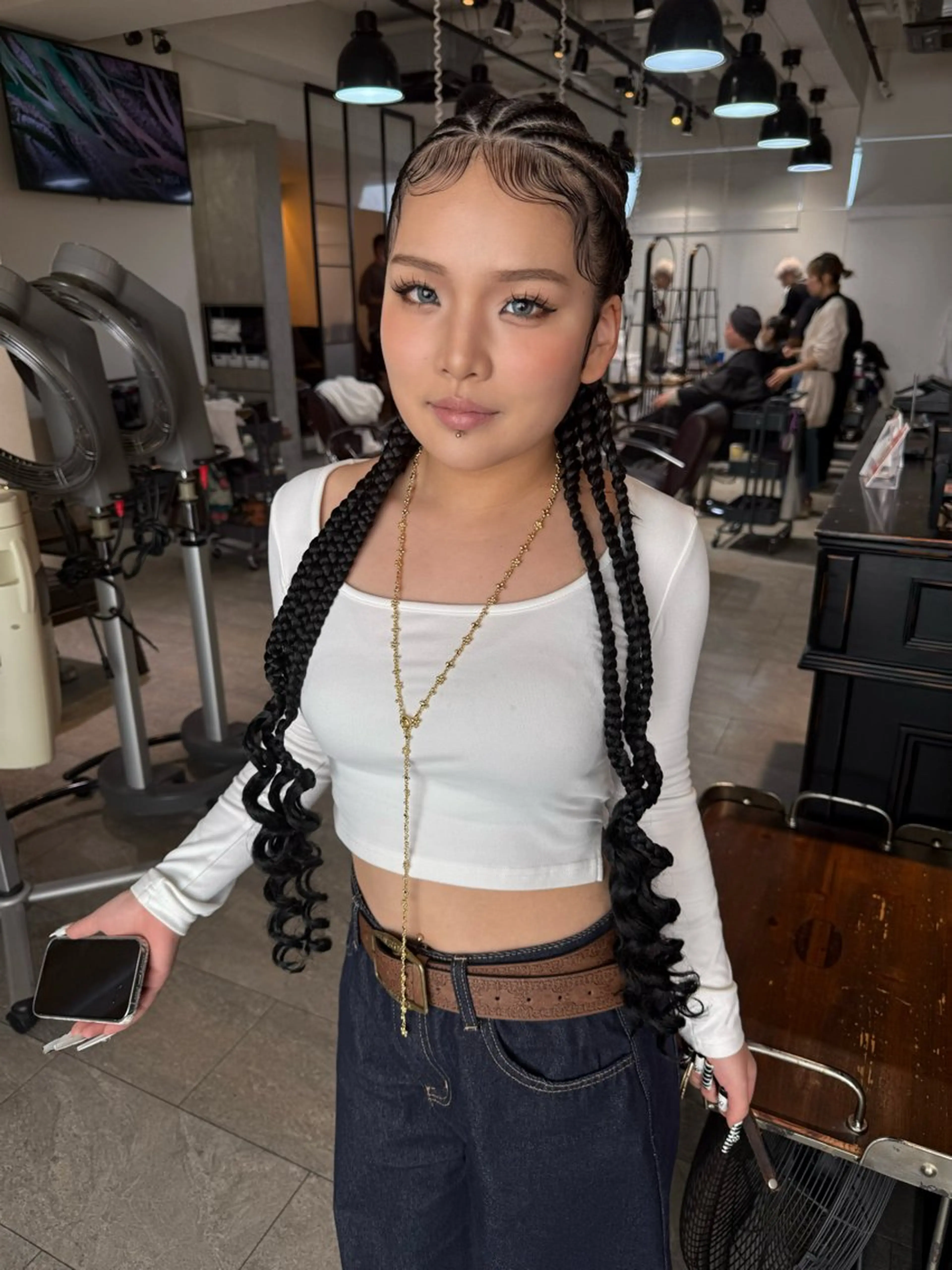 メンズ キッズ エクステ ヘアセット BRAIDS💎愛子 大人ハイライト💎のヘアスタイル