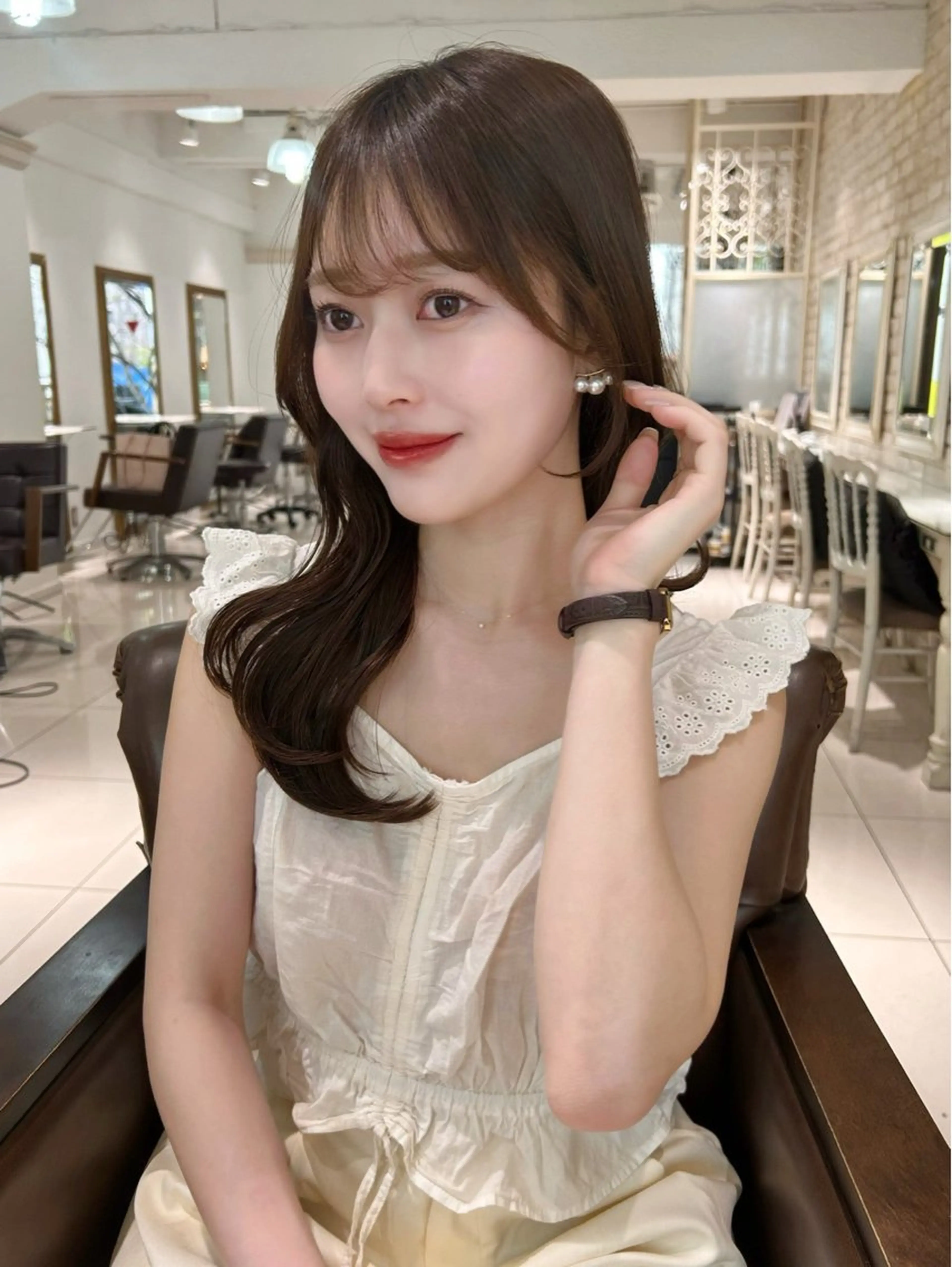 ロング カラー ﾊﾙｶ🌷顔周り /レイヤーカットのヘアスタイル