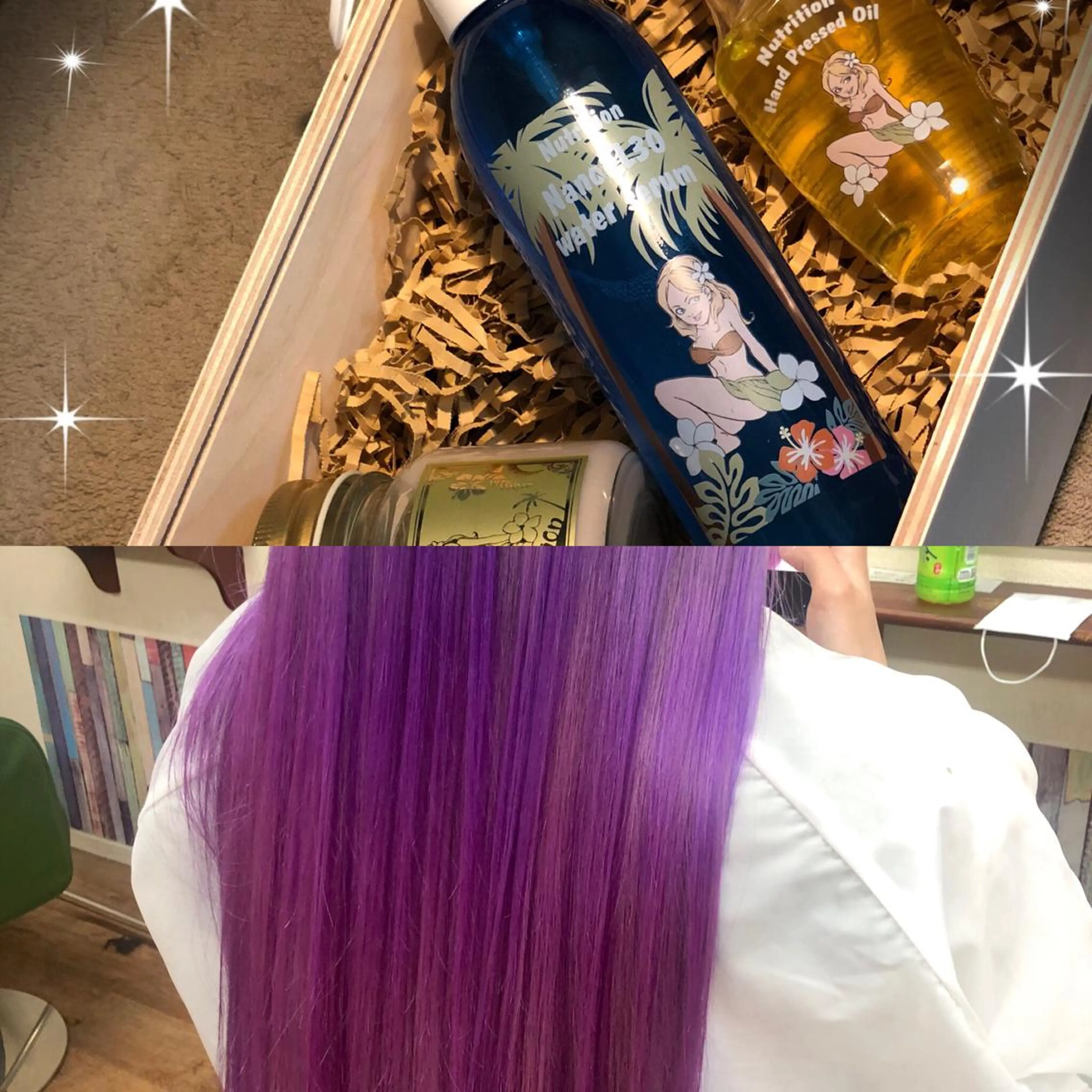 セミロング カラー ブリーチ ピンクカラー パープルカラー トリートメント ヘアカラー トリートメント kou艶髪師色髪師 こう 艶髪師色髪師のヘアスタイル