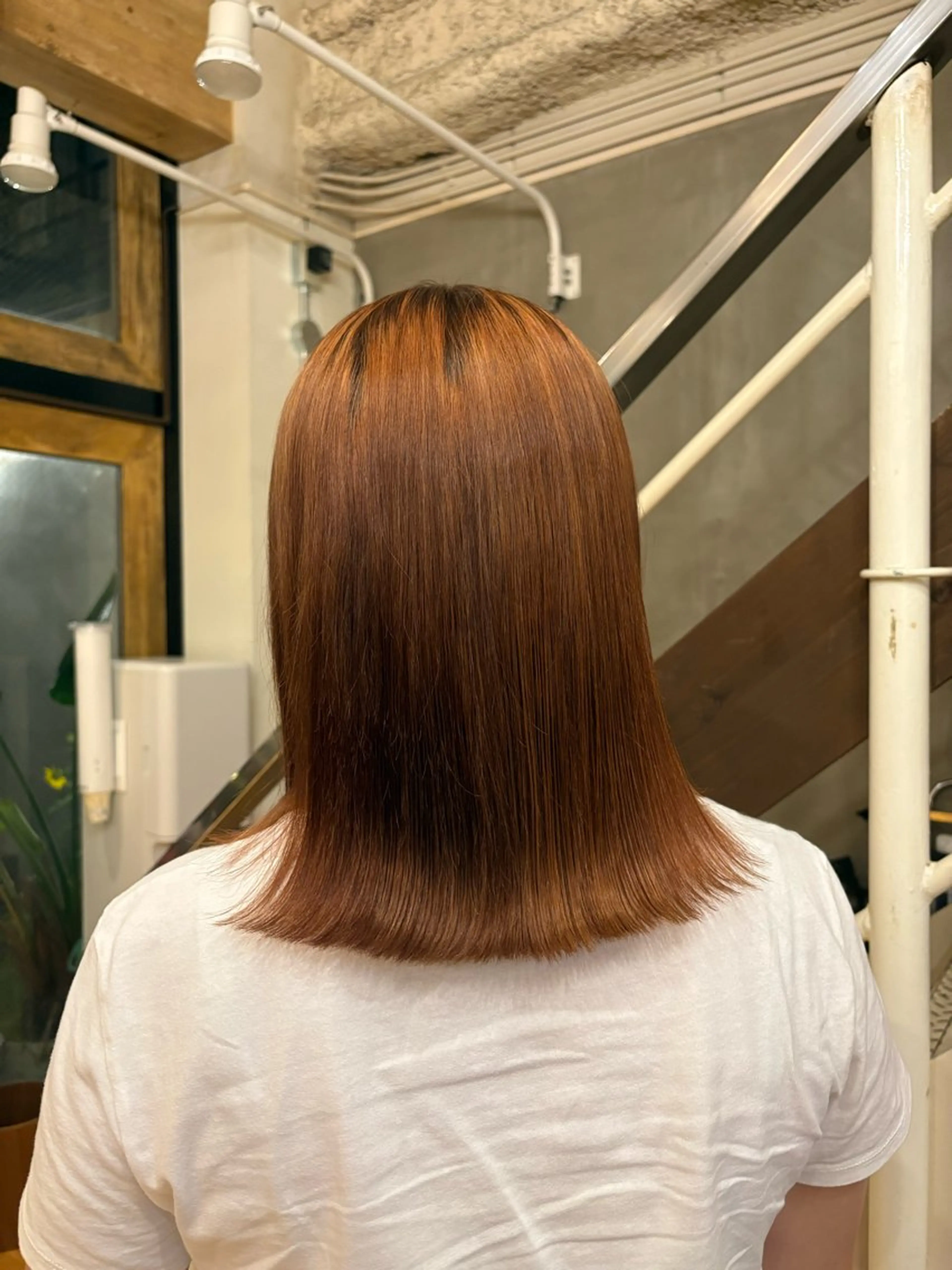 ミディアム ヘアカラー 玲音/ストレート/ ブリーチ/大阪のヘアスタイル