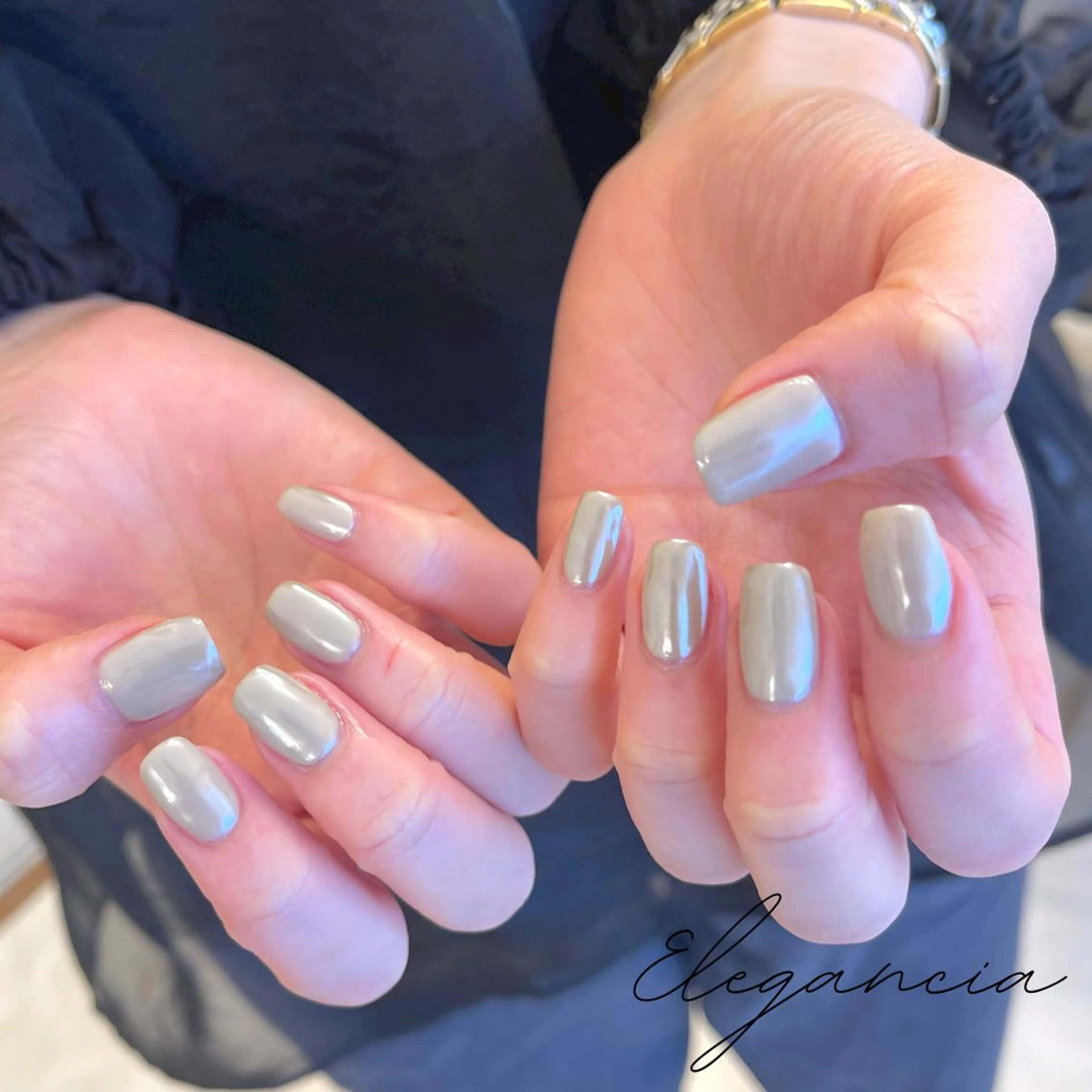 カラー ネイル ベージュカラー ミラーネイル ホワイト ハンドネイル Elegancia. Hiromiのネイルデザイン