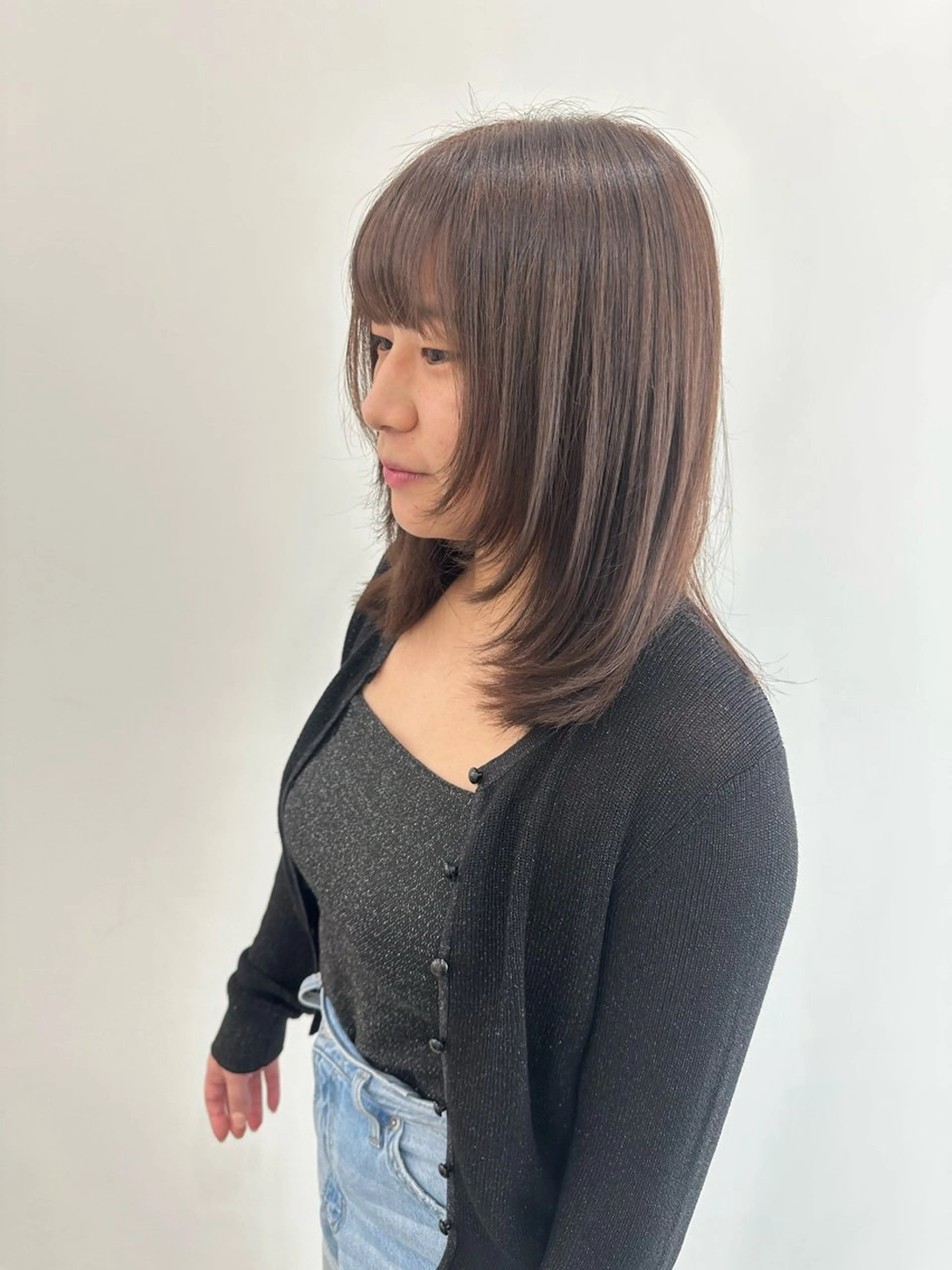 ミディアム カラー カット ヘアカラー トリートメント レイヤー/ナチュラル 💐nao.のヘアスタイル