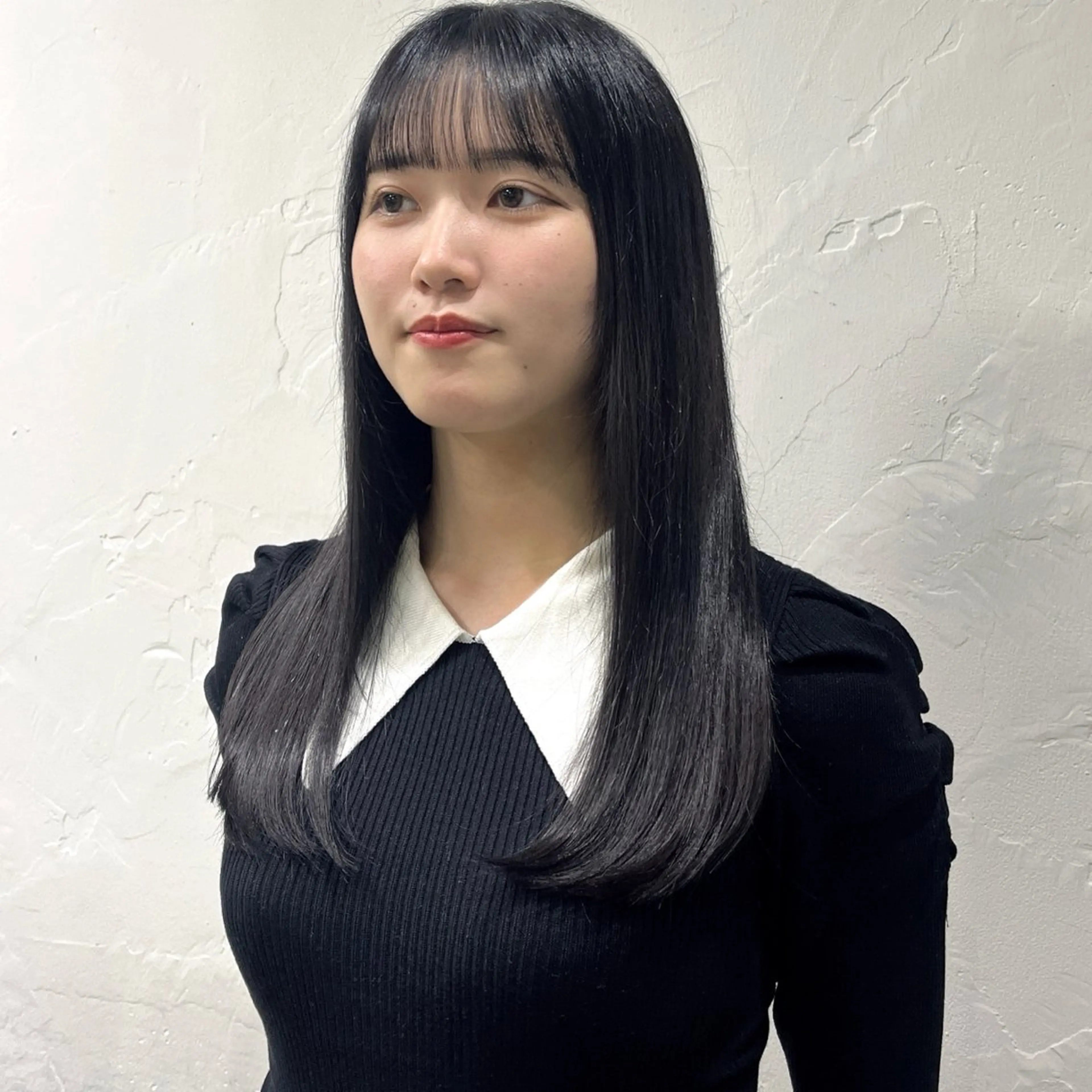 セミロング カラー 無料カットモデル ユナのヘアスタイル