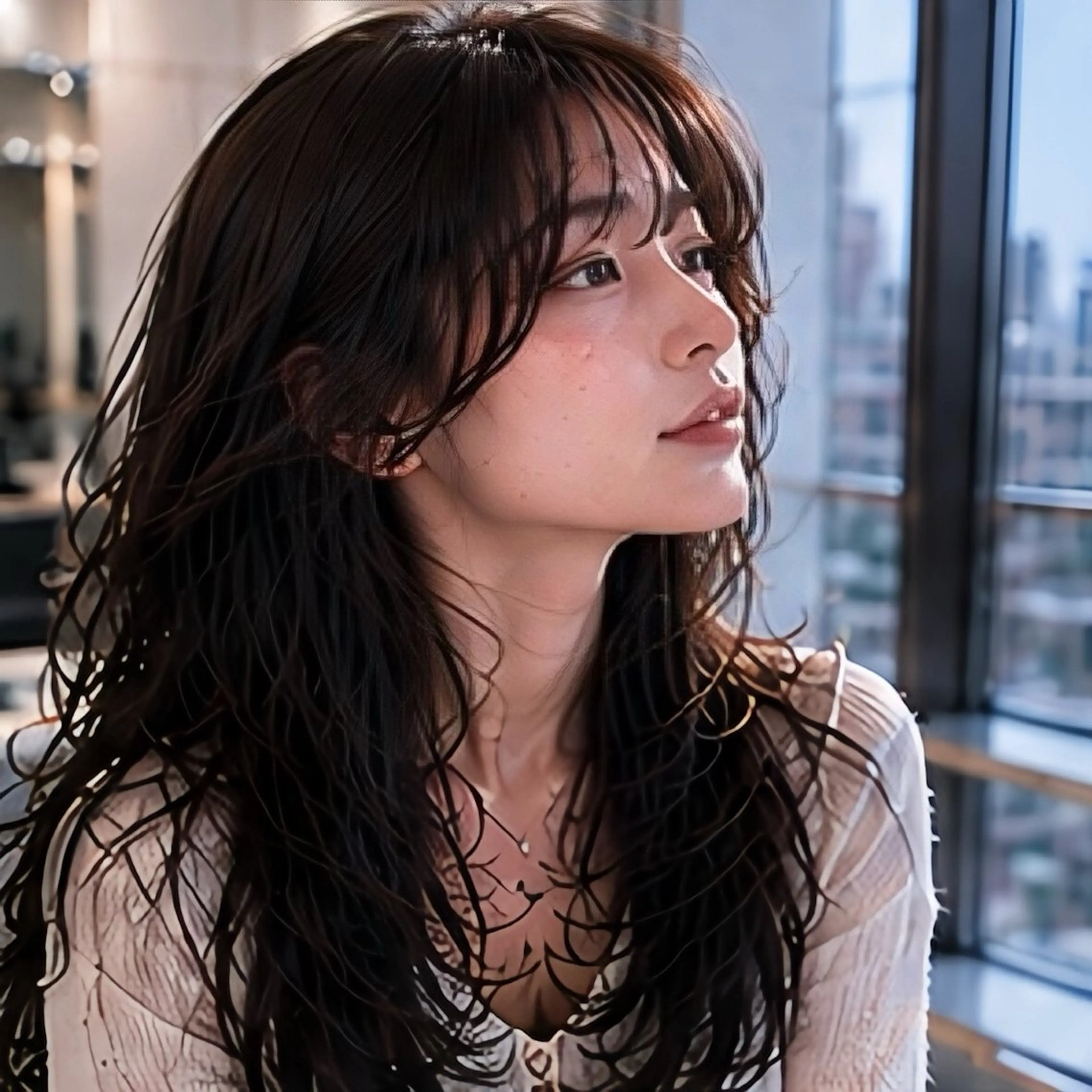 ロング カラー カット ヘアカラー 池袋/前髪/顔周り 🎀髪質改善おばかんのヘアスタイル
