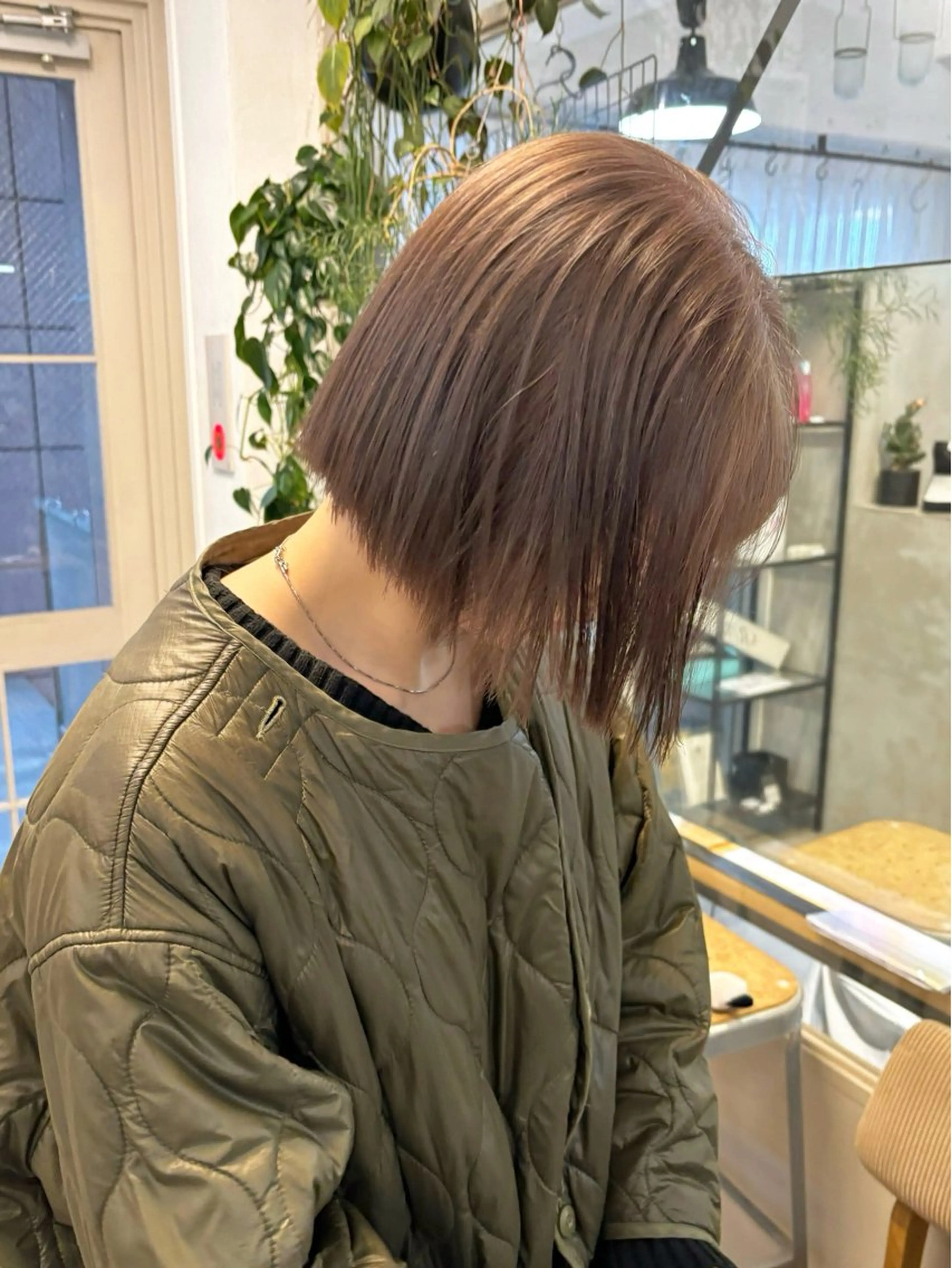 ミディアム カラー カット ヘアカラー トリートメント オリーブ/縮毛♡ Natsuno🩰のヘアスタイル