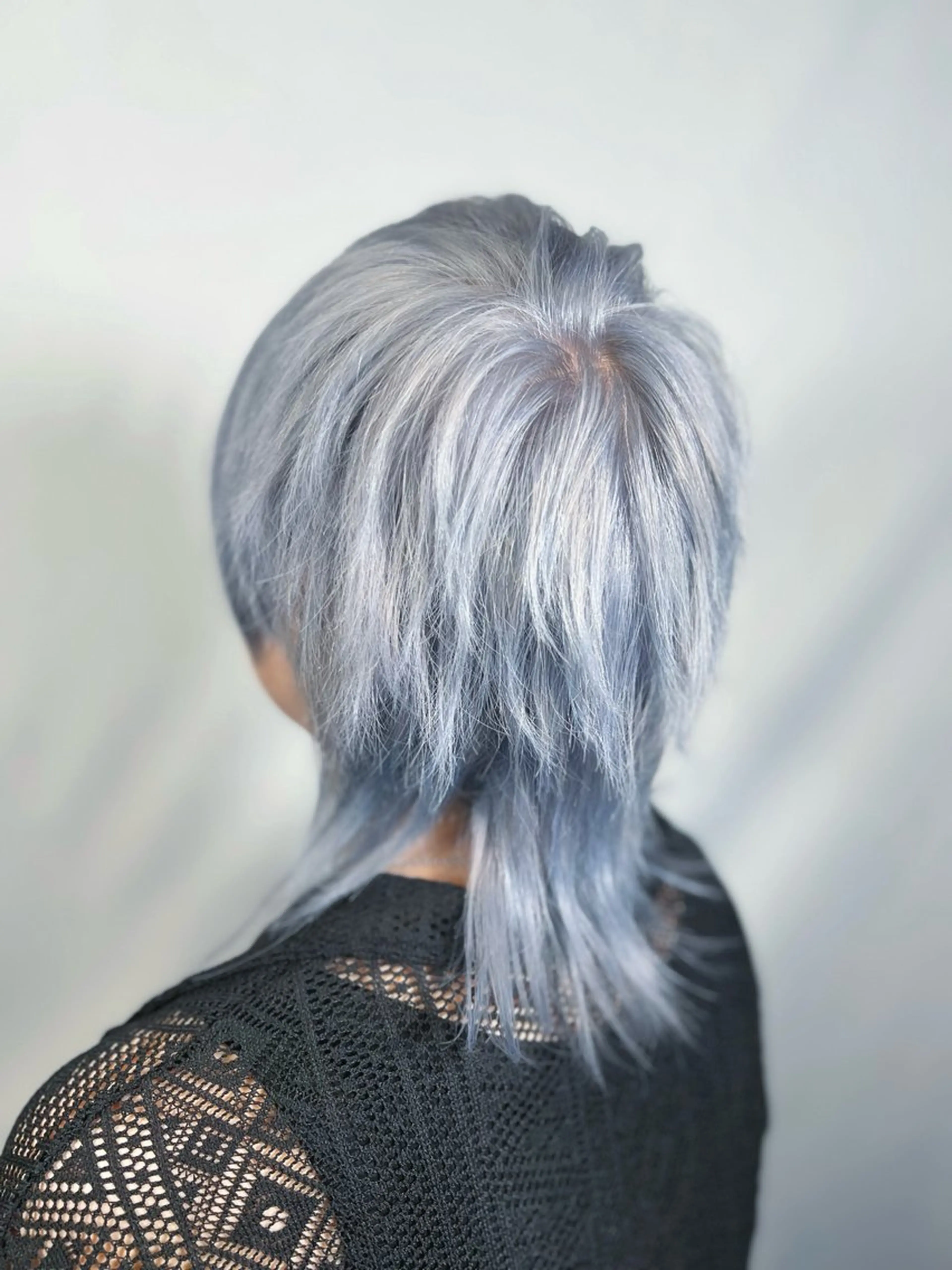 カラー ブリーチ ブルーカラー ケアブリーチ 透明感カラー シルバー ヘアカラー V系ウルフ/ホワイト ブリーチ/🐺Rinのヘアスタイル