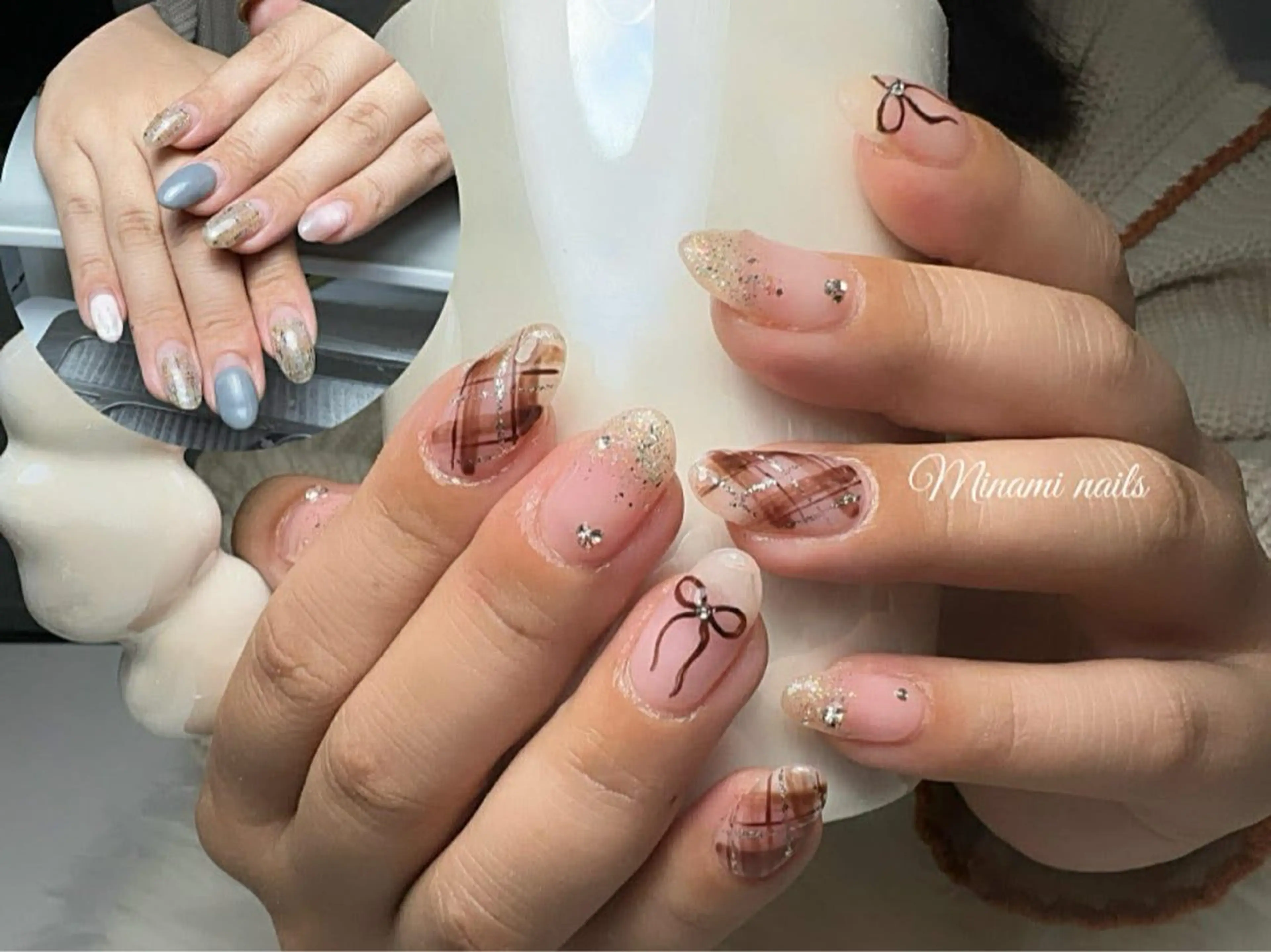 ネイル アートネイル オーロラネイル ガーリー キラキラネイル 韓国ネイル Minami Nailsのネイルデザイン