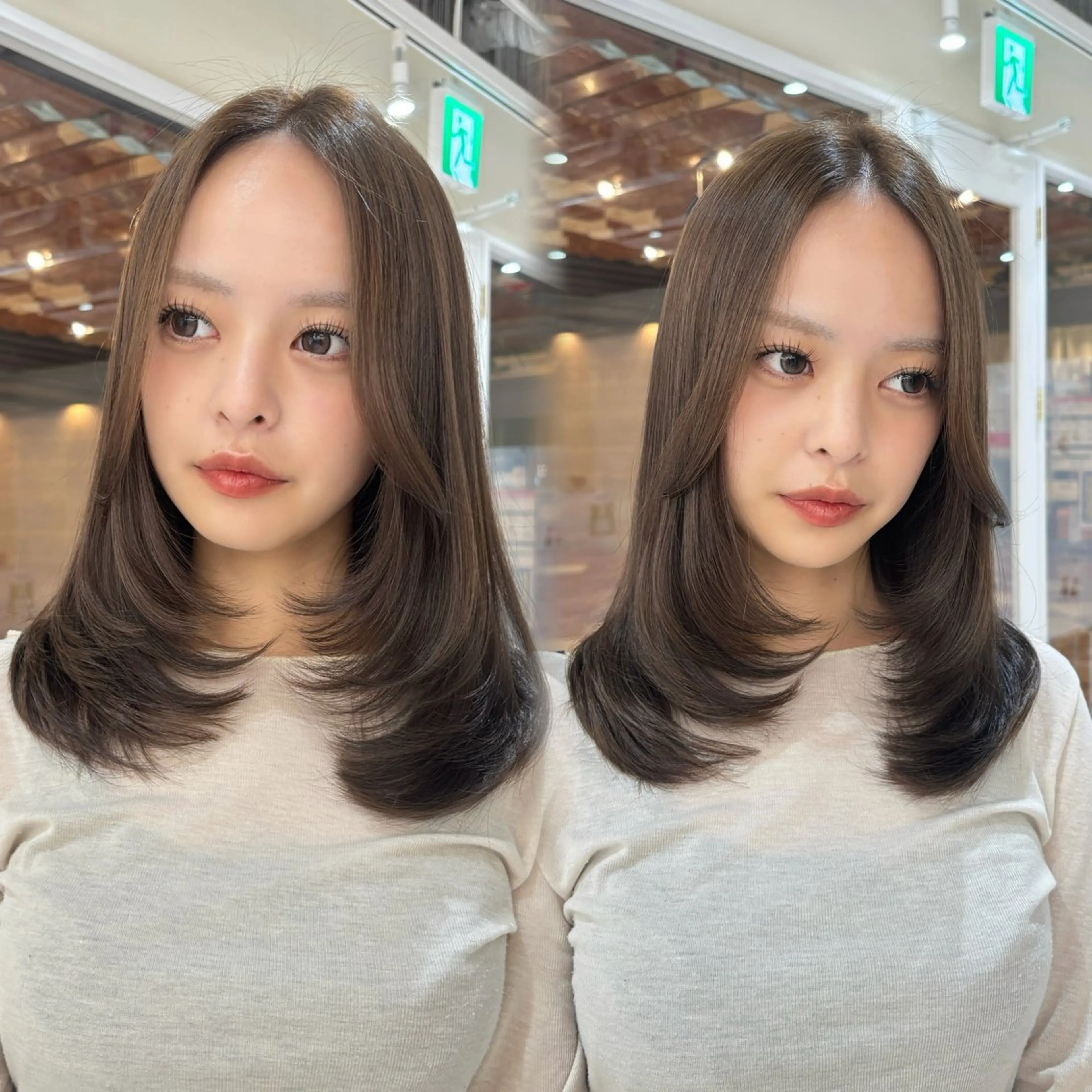 セミロング カット ヘアカラー レイヤーカット/髪質 改善/momo🎀のヘアスタイル