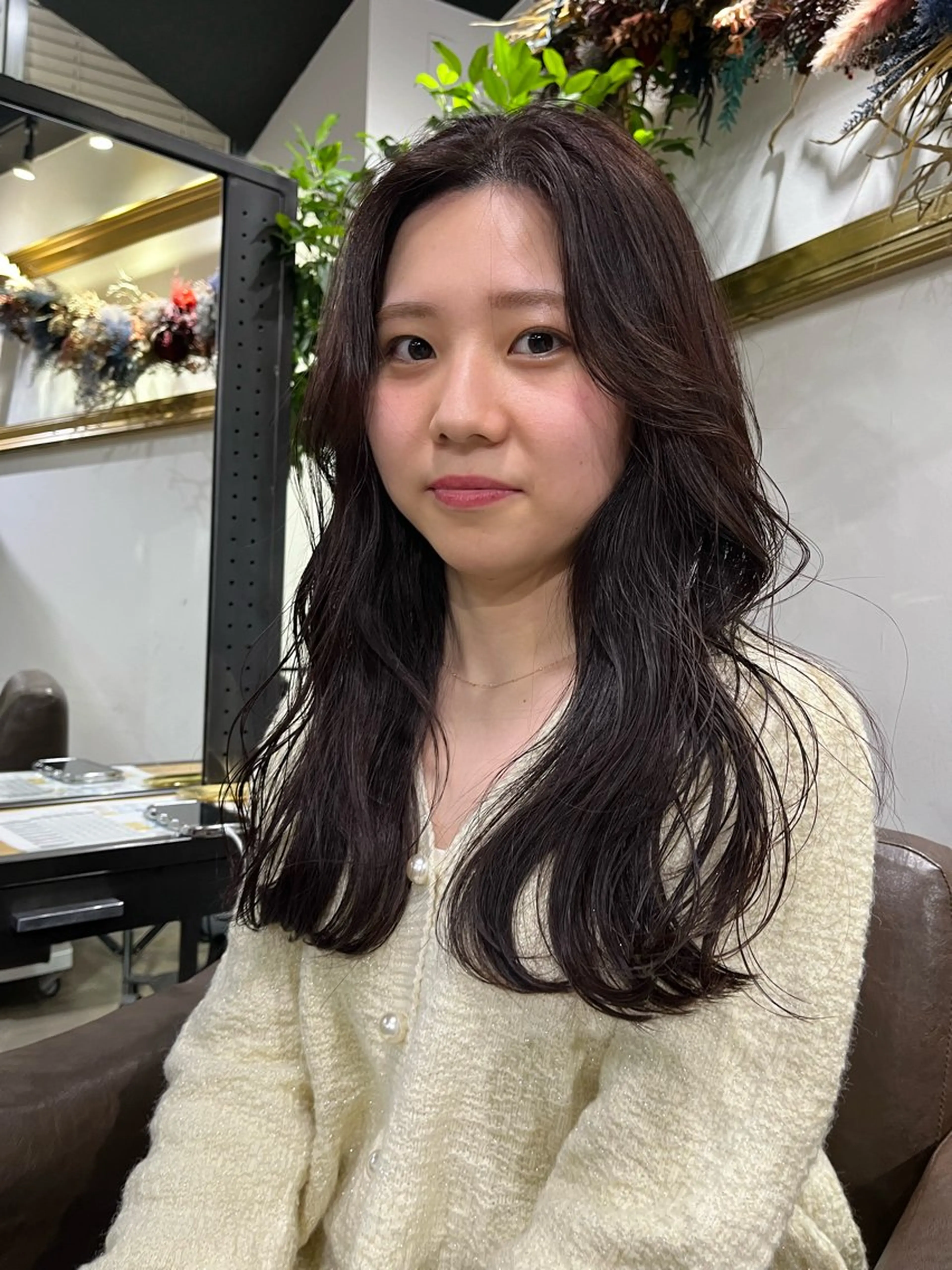 セミロング ヘアカラー ブリーチ✨ハイライト メンズヘア/アヤノのヘアスタイル